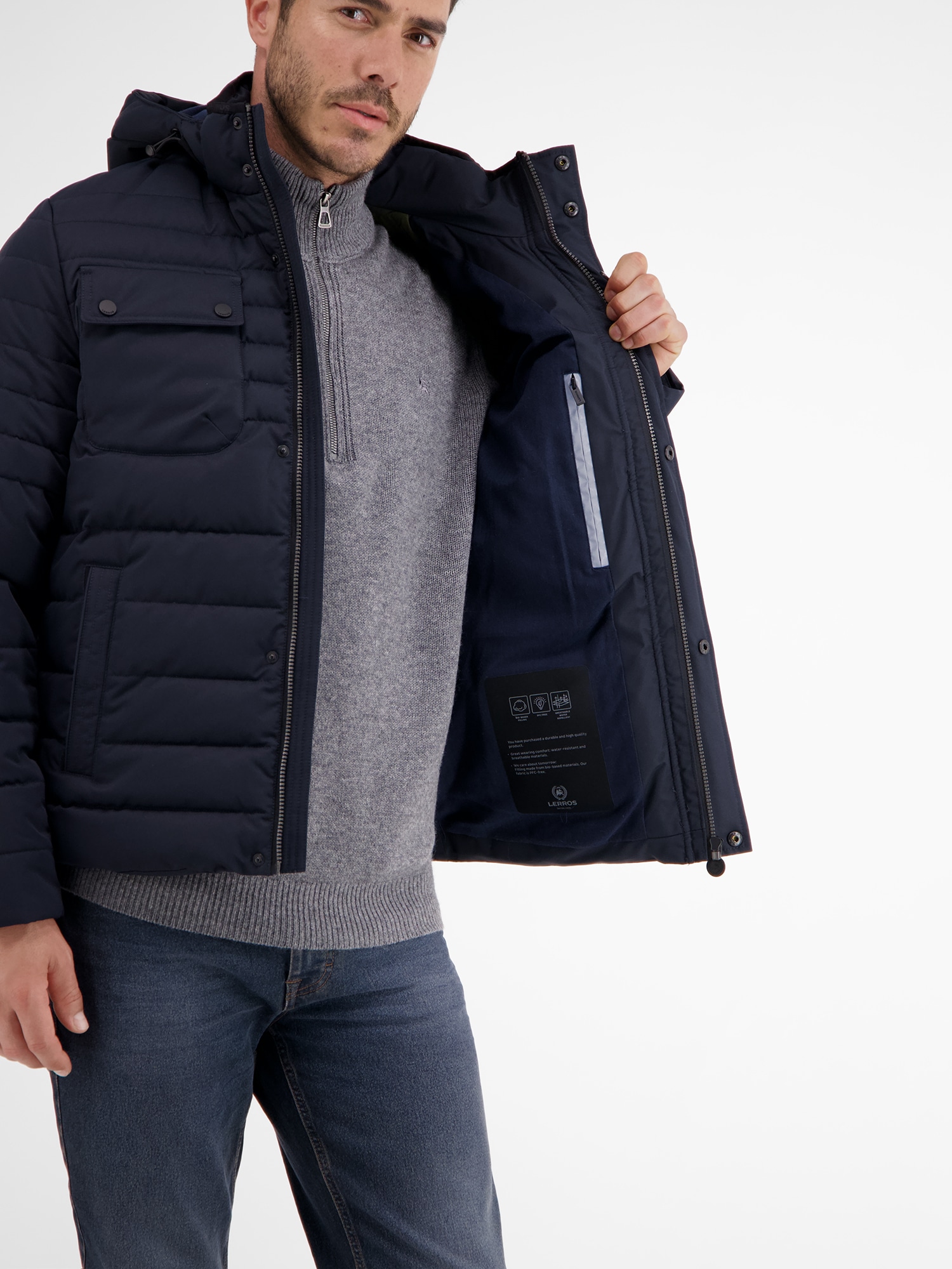 LERROS Steppjacke »LERROS«, mit Kapuze, Wasserabweisend, atmungsaktiv