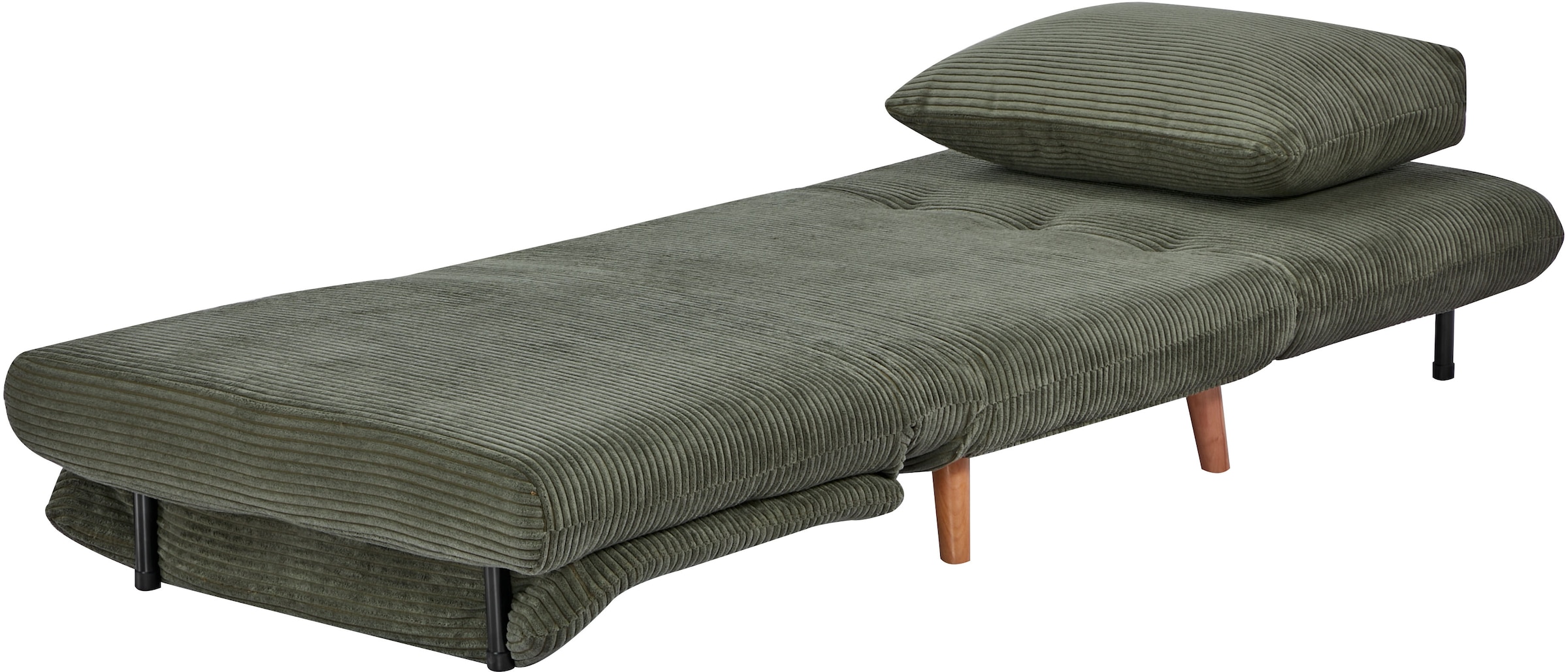 INOSIGN Sessel »AINSLEY«, wandelbar zum Gästebett, Schlafsofa, Webstoff u. Cord-Bezug