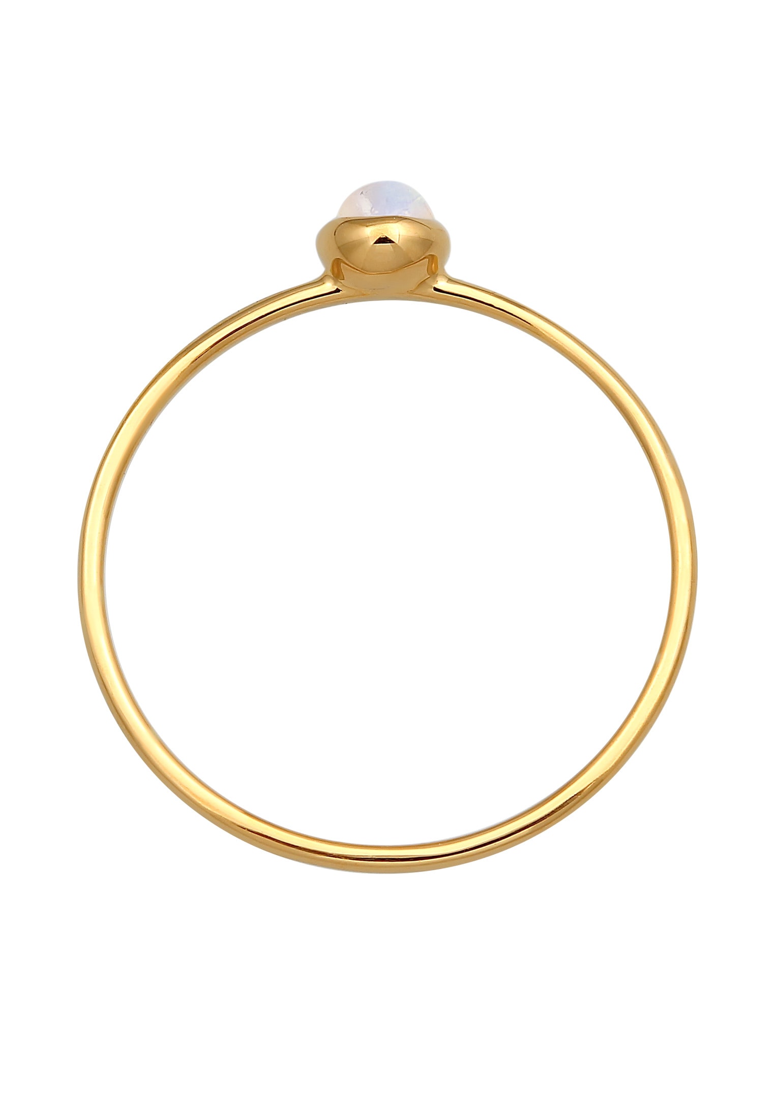 Elli Premium Silberring »Ring Solitär Mondstein Edelstein 375 Gelbgold«