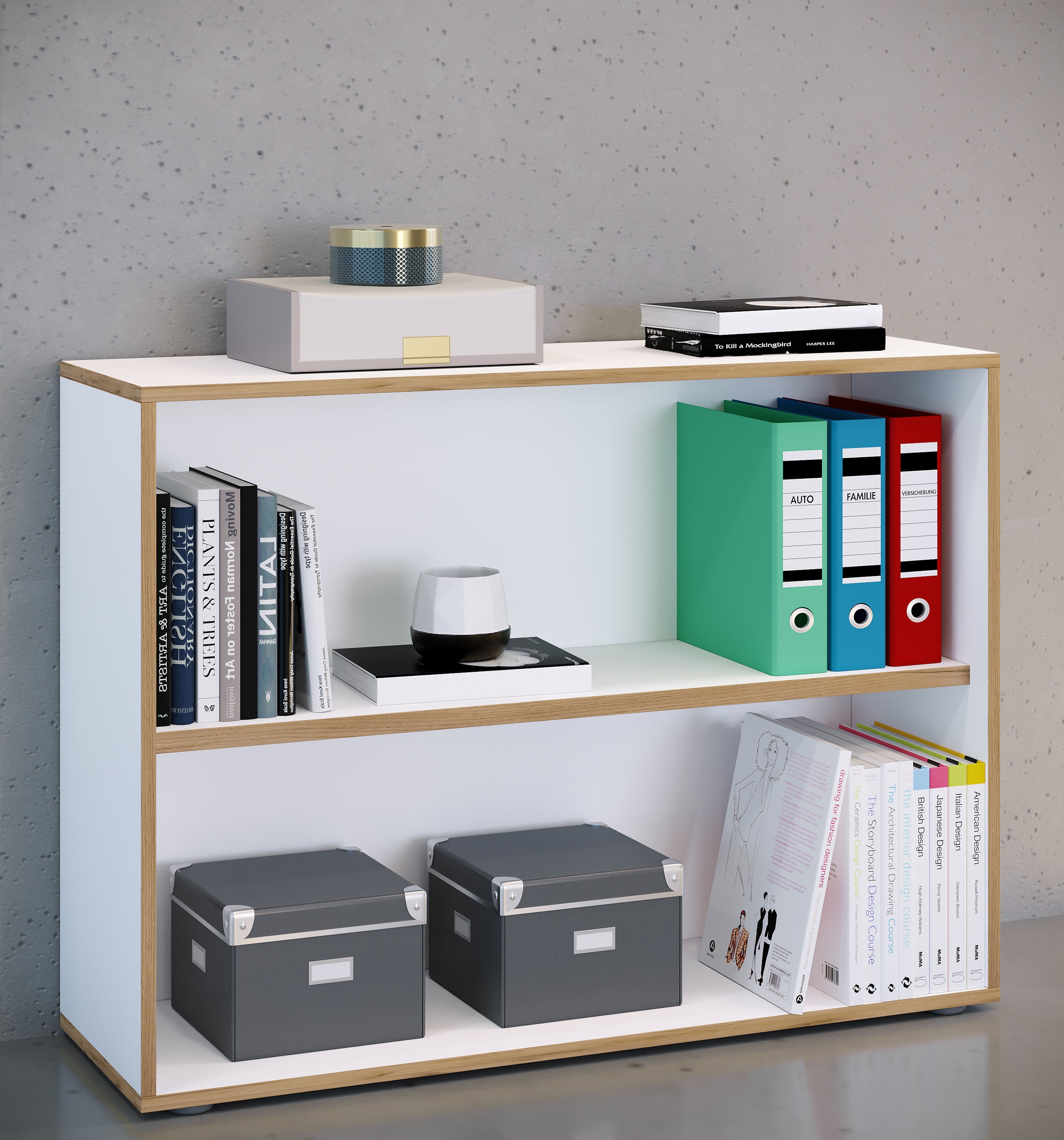 VCM Bücherregal »Holz Büro Regal Bücher Ordner Aktenregal Salia 2f«