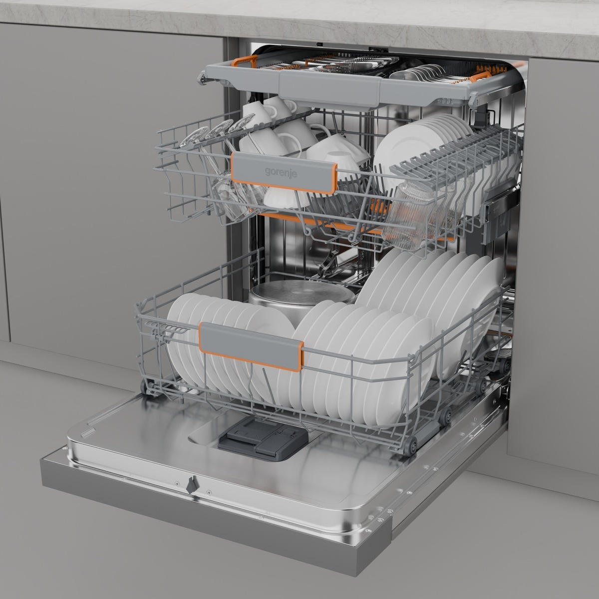 GORENJE teilintegrierbarer Geschirrspüler »GI663B95X« 9,4 l 16 tlg. Maßgedecke 16 Maßgedecke, auto. Türöffnung, Besteckschublade