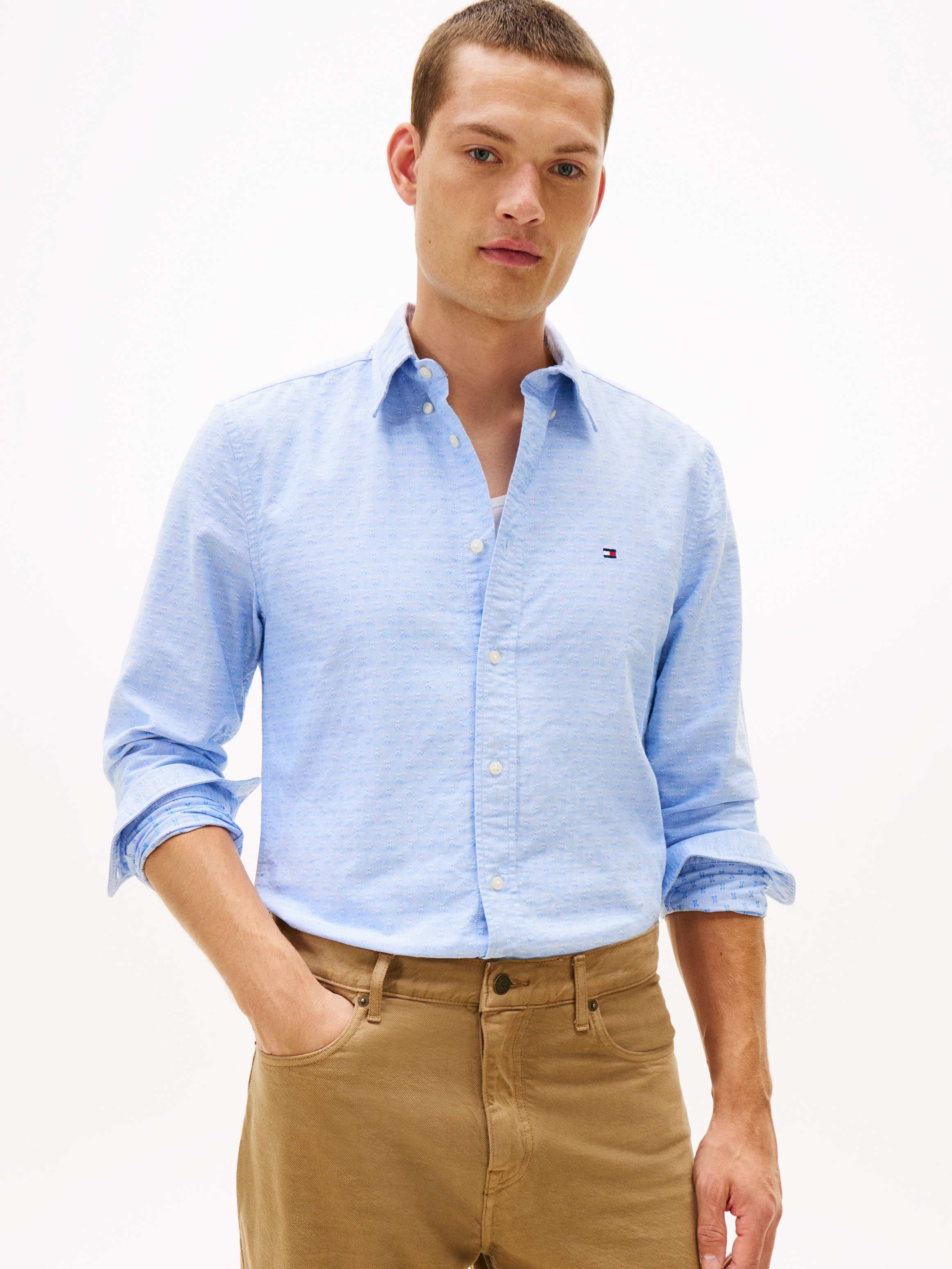 Tommy Hilfiger Langarmhemd »OXFORD DOBBY« Button-down-Kragen, regular fit, Businesshemd