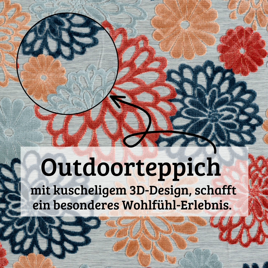 OTTO home Teppich »Tamsin, LAGERRÄUMUNG!« rechteckig 8 mm Höhe Hoch-Tief Effekt, In- und Outdoor geeignet, Terrasse & Balkon