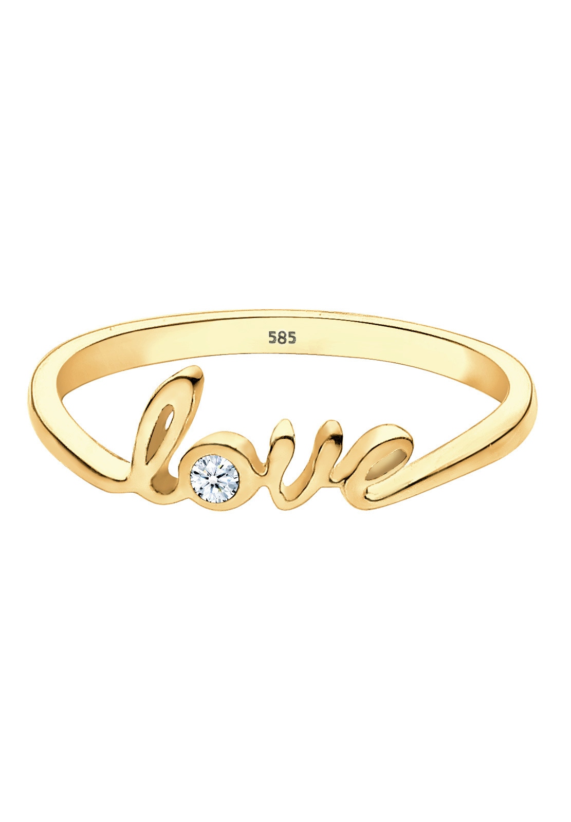 Elli DIAMONDS Trauring »Ring Love-Schriftzug Diamant 0.03 ct. 585 Gold«