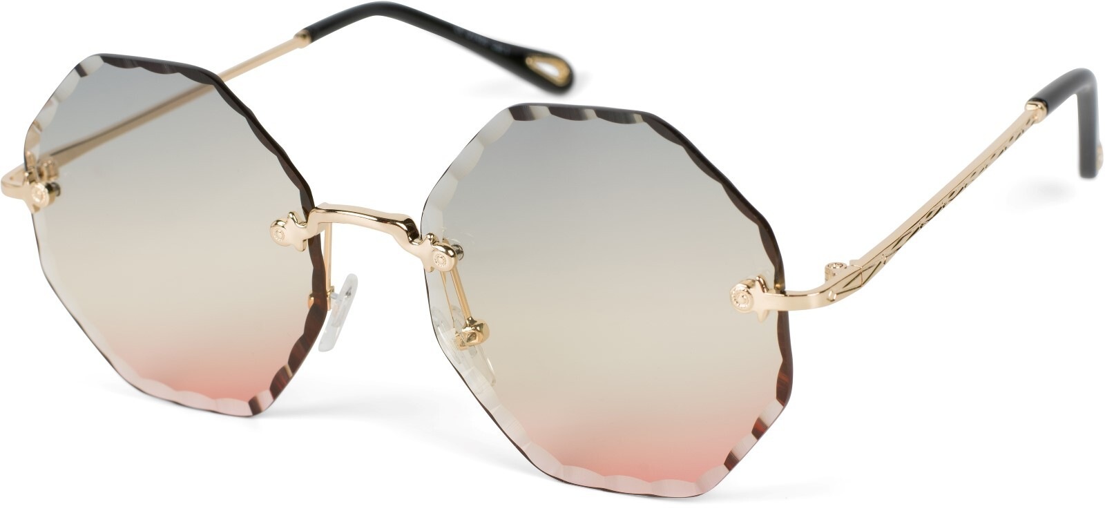 styleBREAKER Sonnenbrille »Rahmenlose Runde Sonnenbrille mit Diamant Schliff« 1 Stk.