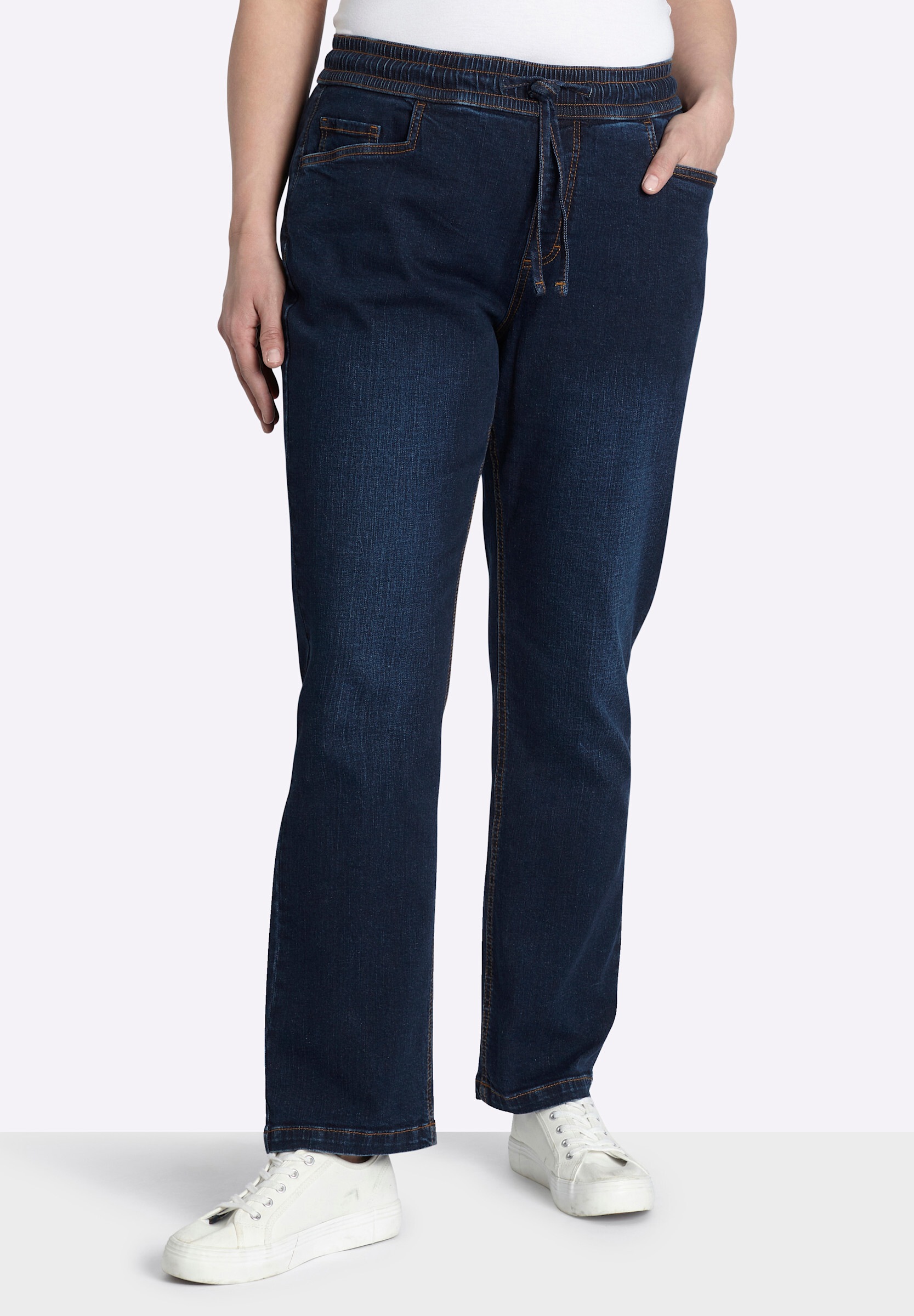 Sheego Schlupfjeans »Schlupfjeans Schlupfjeans mit Bindeband«