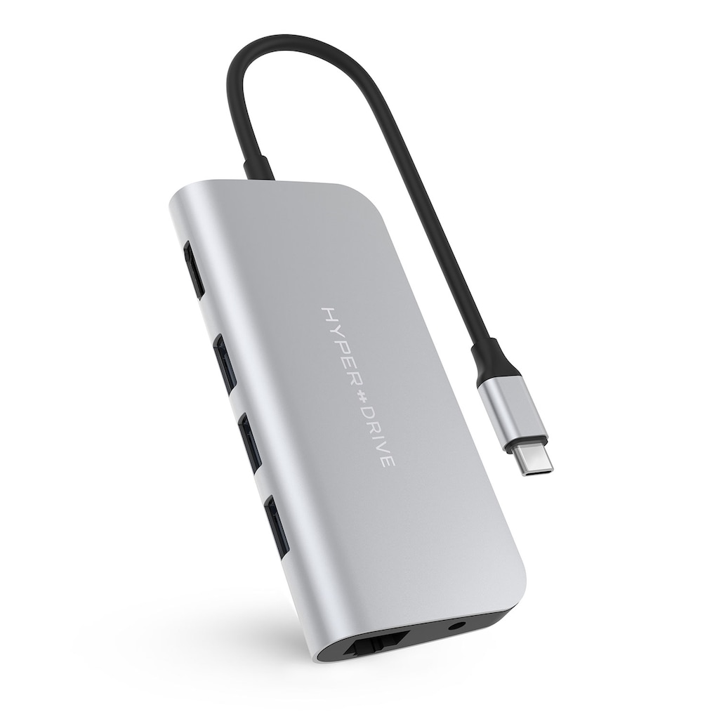 Hyper Notebook-Adapter »HyperDrive POWER 9-in-1 USB-C-Hub«, USB-C zu HDMI-USB Typ A-RJ-45 (Ethernet)-3,5-mm-Klinke-USB-C