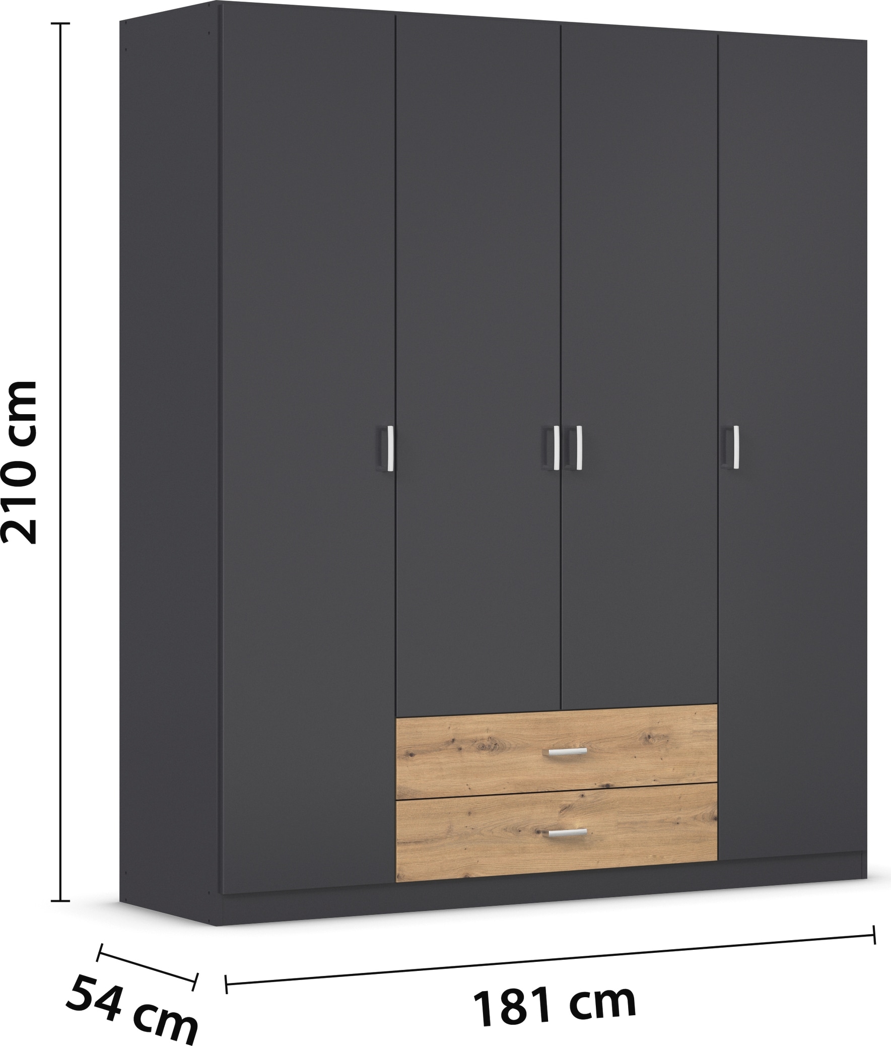 rauch Drehtürenschrank »Kleiderschrank Schrank Garderobe Wäscheschrank GAMMA in 3 Breiten«, mit 6 Schubladen, in schlichtem Design TOPSELLER MADE IN GERMANY