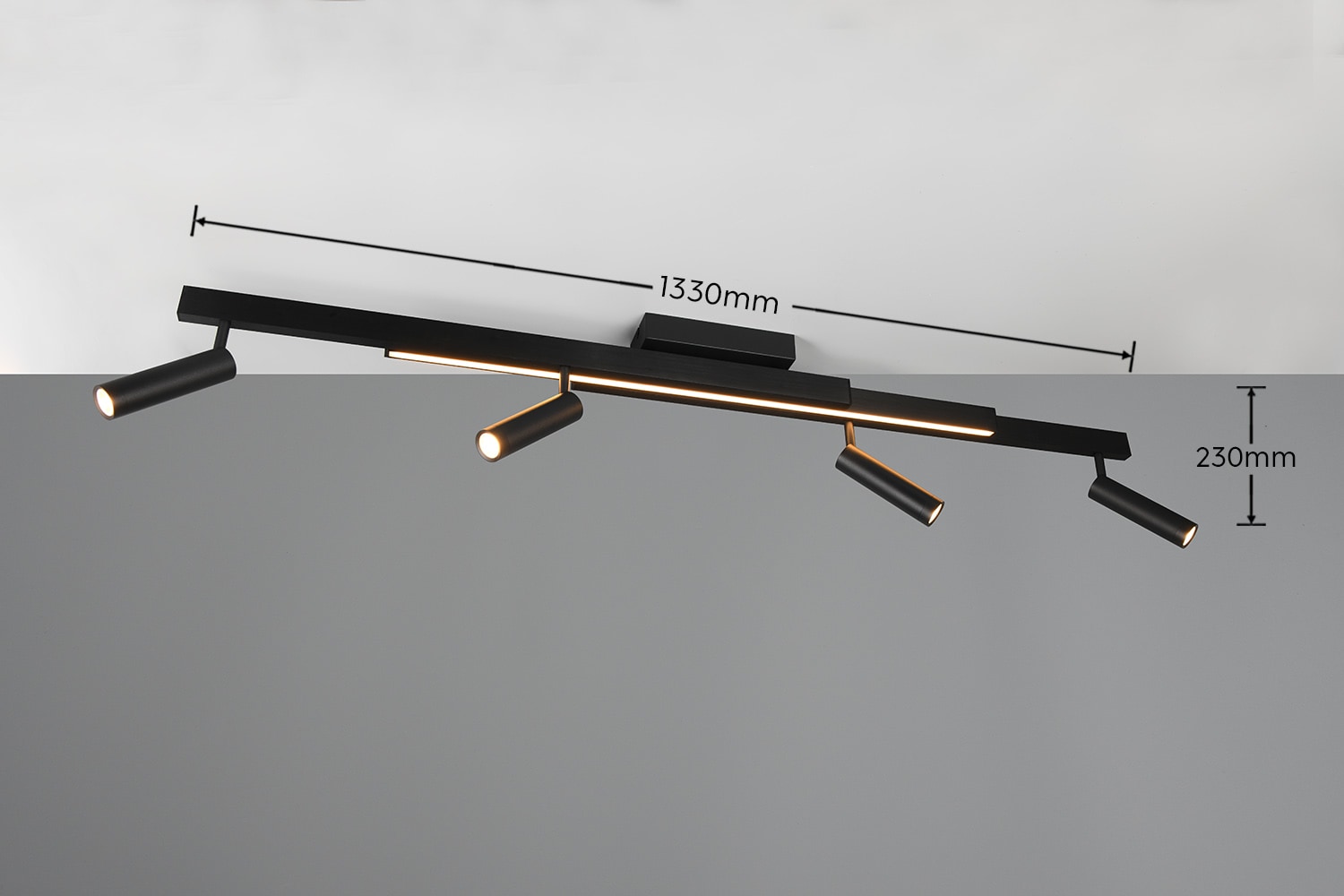 TRIO Leuchten LED Deckenleuchte »ZENO ausziehbare LED Deckenlampe mit 4 verstellbaren Spots dimmbar CCT« LED-Board 1 Stk. warmweiß - kaltweiß getrennt schaltbare Spots, Lichtfarbe einstellbar inkl Fernbedienung