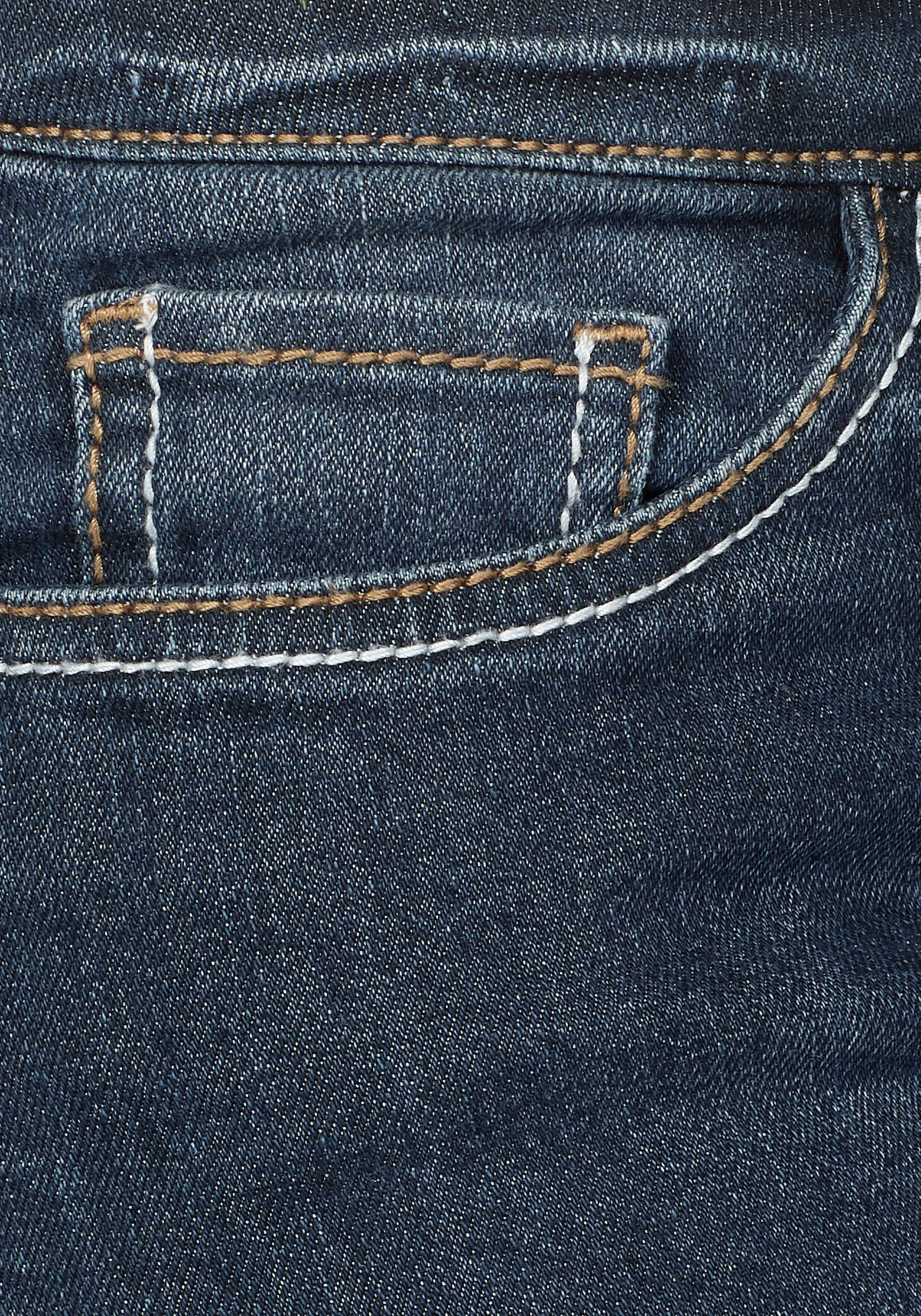 Arizona Bootcut-Jeans »mit Kontrastnähten«, Mid Waist