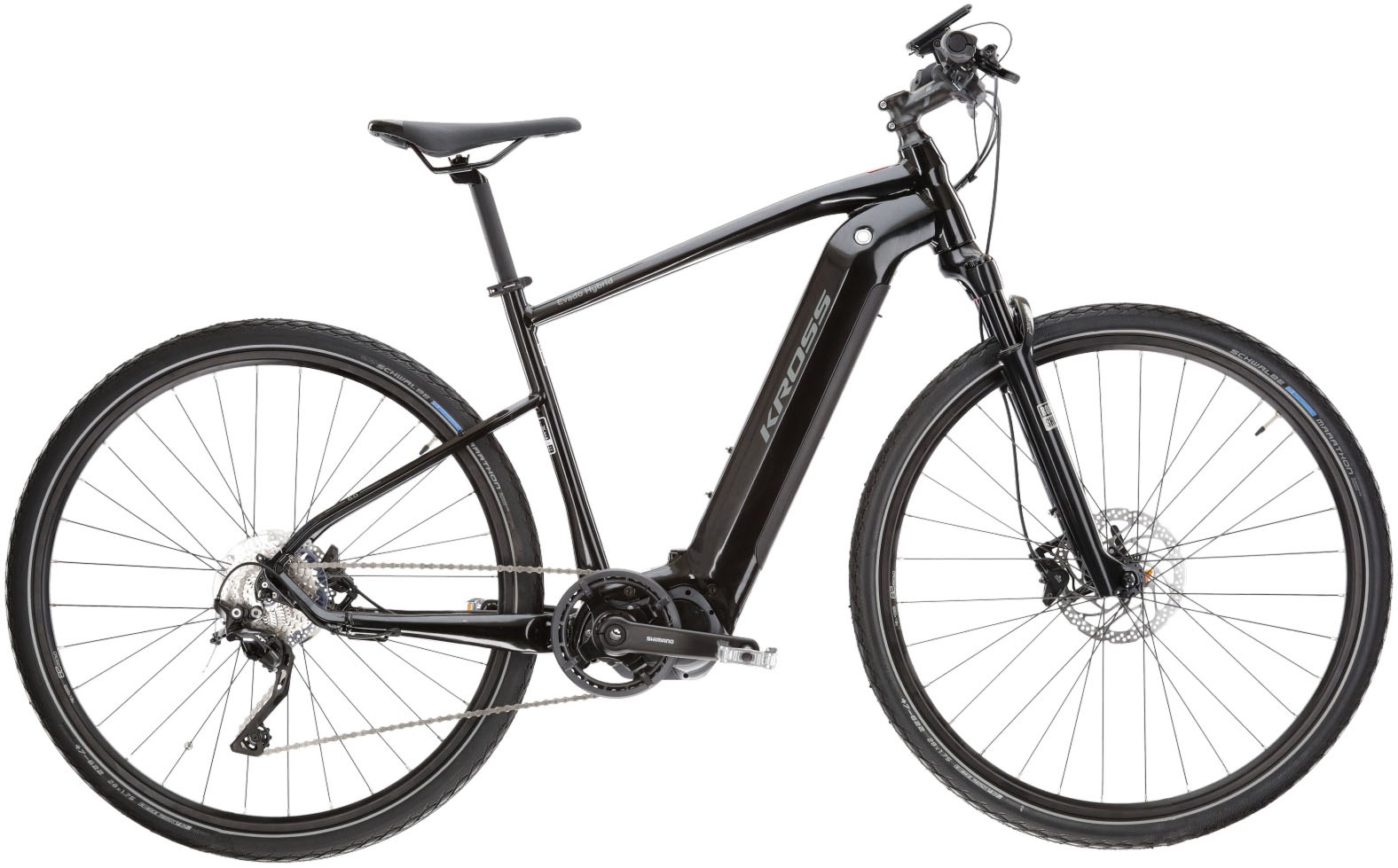 Kross »E-Crossrad Evado Hybrid 6.0 28 Zoll schwarz« 10 Gang Shimano DEORE XT T8000 Schaltwerk Kettenschaltung Mittelmotor 250 W Pedelec in schwarz,...