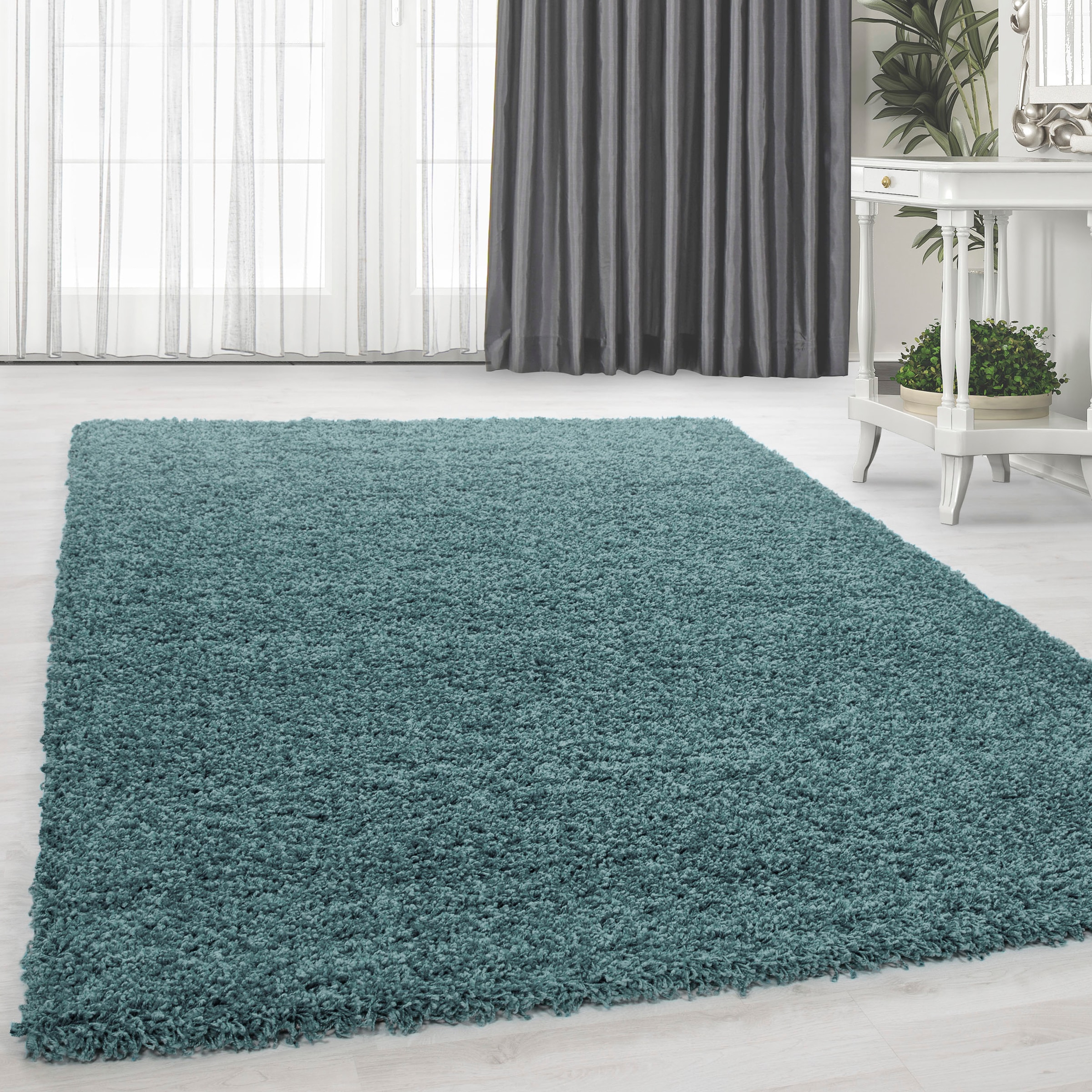 Home affaire Hochflor-Teppich »Viva«, rechteckig, 45 mm Höhe, Uni Farben, einfarbig, besonders weich und kuschelig