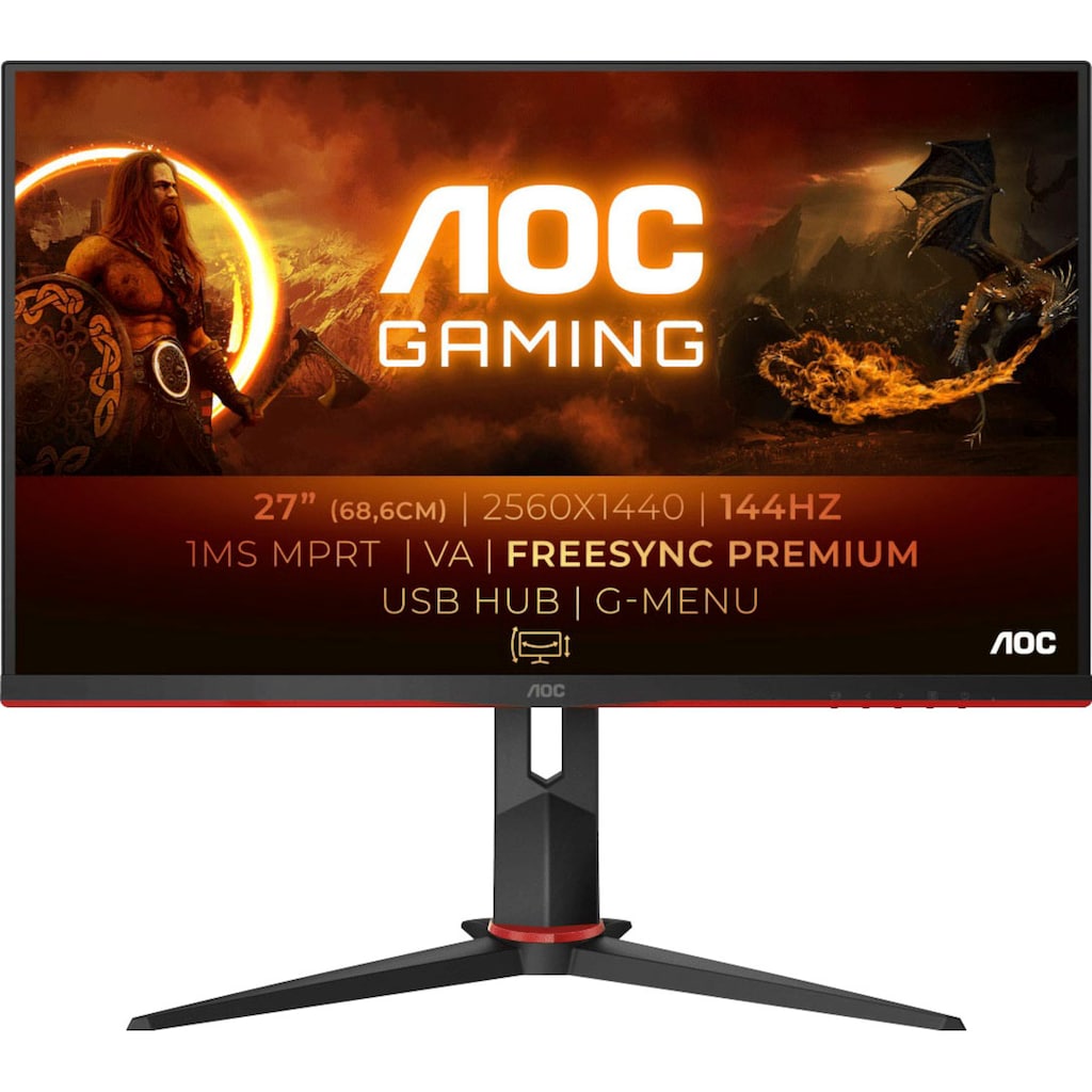 AOC Gaming-Monitor »Q27G2U/BK«, 68,6 cm/27 Zoll, 2560 x 1440 px, QHD, 1 ms Reaktionszeit, 144 Hz