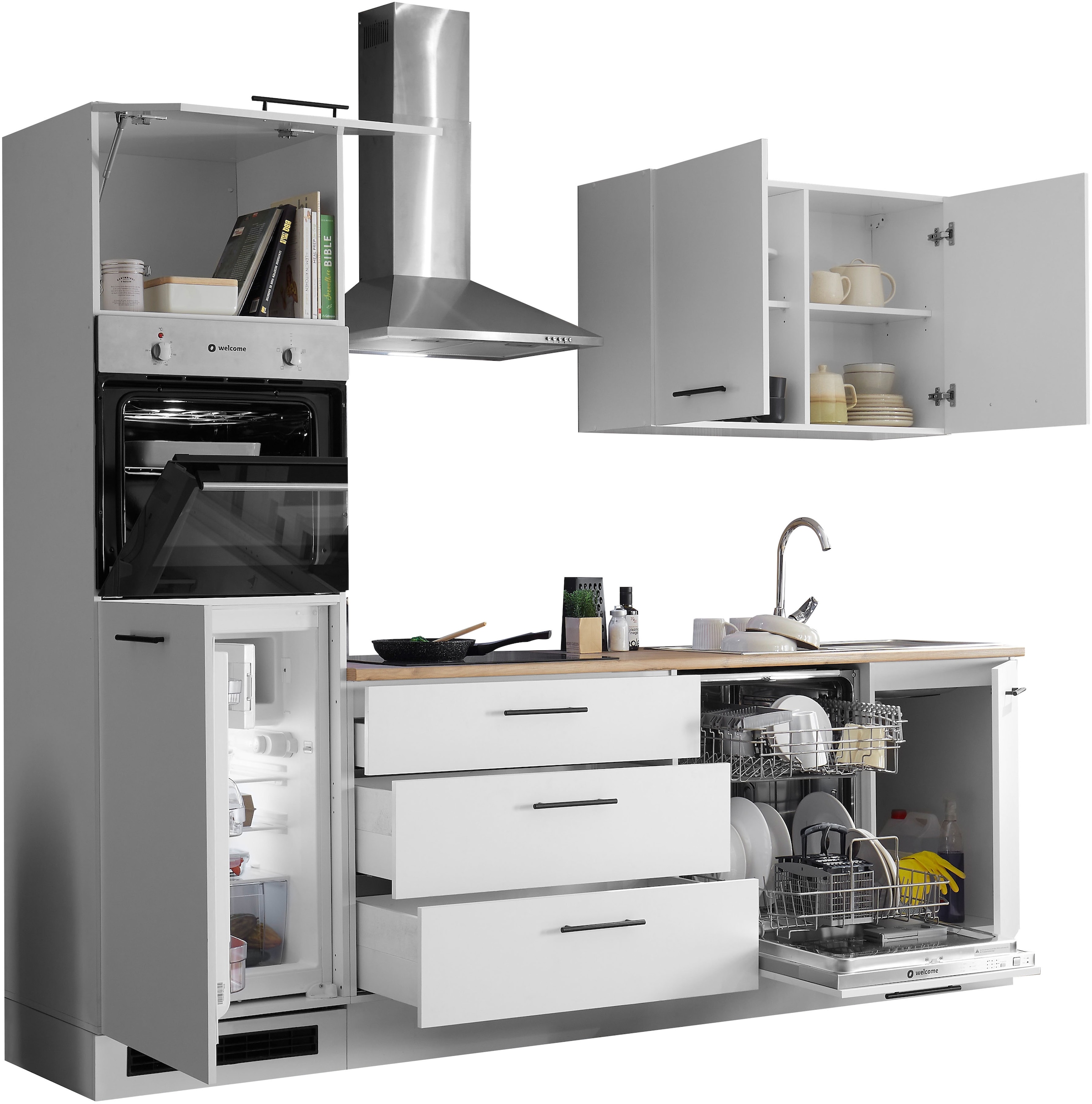 BASIC by Balculina Küchenzeile »Tirol B/H/T 250x212x60 cm« Breite 250 cm, wahlweise mit E-Geräten