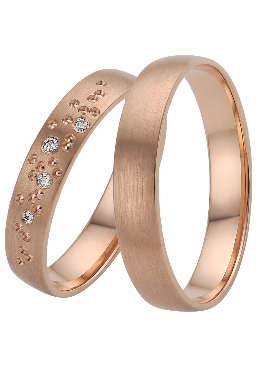 Firetti Trauring »Schmuck Geschenk Gold 375 Hochzeit Ehering "LIEBE" Sterne« Made in Germany, wahlweise mit oder ohne Brillanten