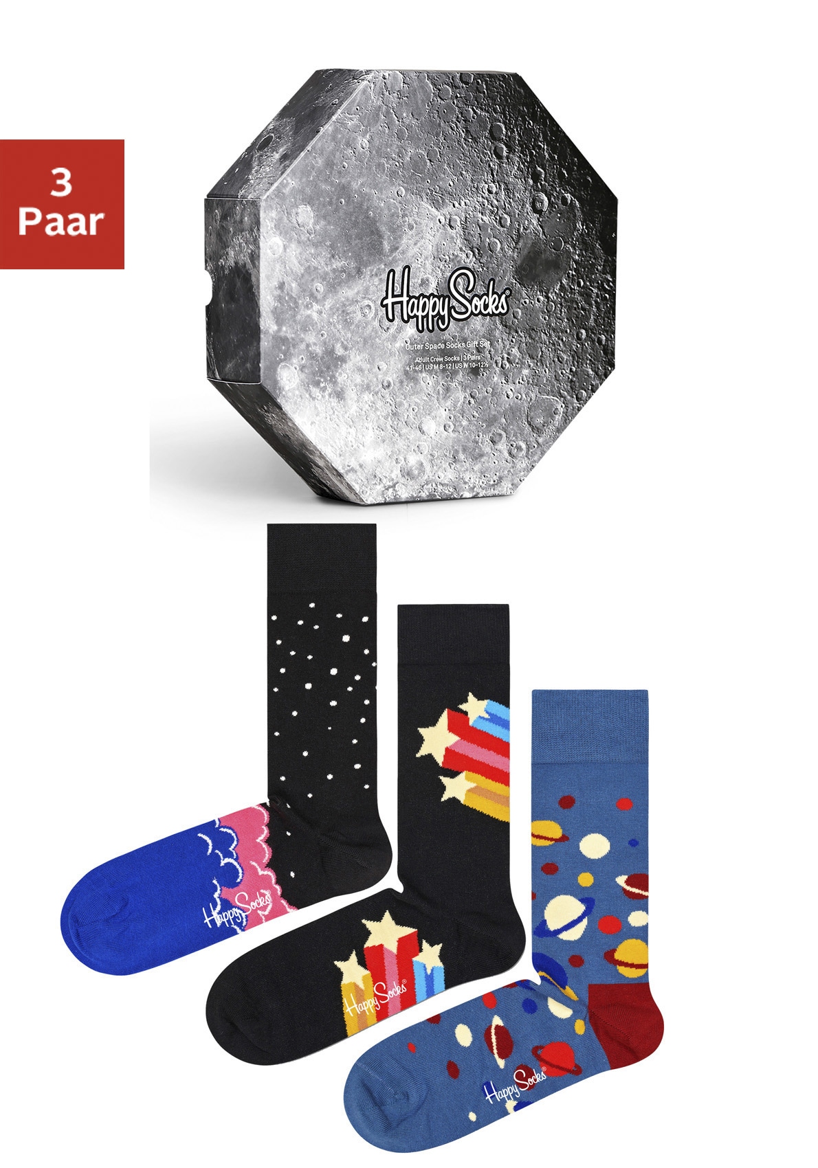 Happy Socks Socken, (3 Paar), mit verschiedenen Weltraummotiven bestellen  im OTTO Online Shop