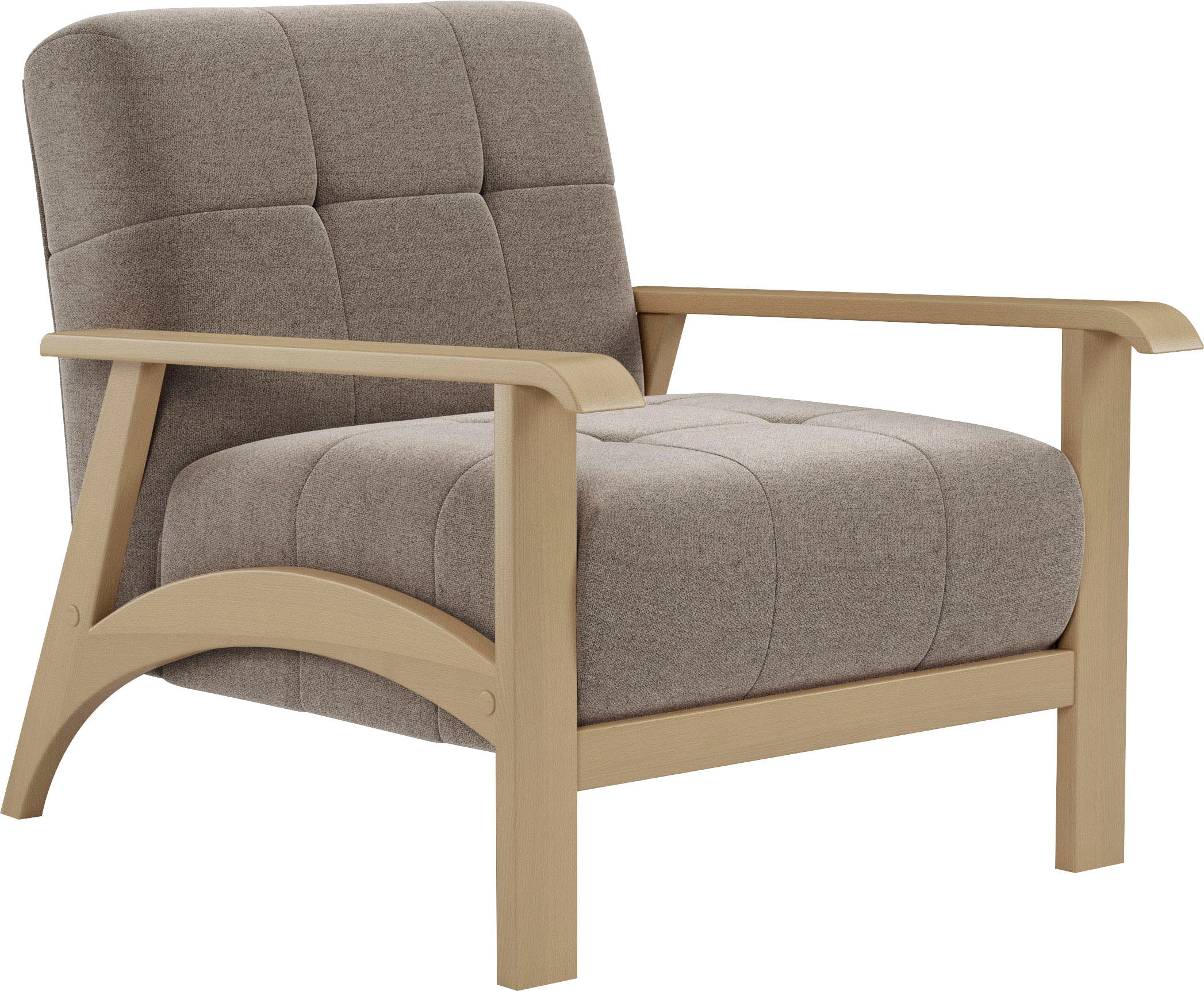 sit&more Sessel »Billund«, Armlehnen aus Buchenholz in natur, verschiedene Bezüge und Farben