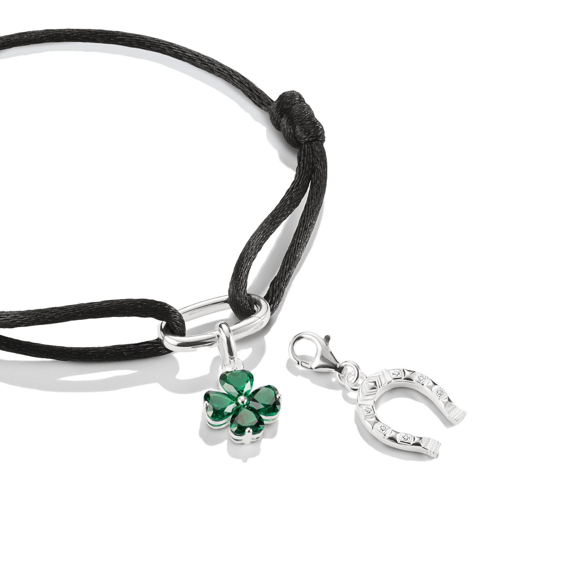 THOMAS SABO Charm-Einhänger »Charm Kleeblatt - Connect« mit Glas-Keramik Stein