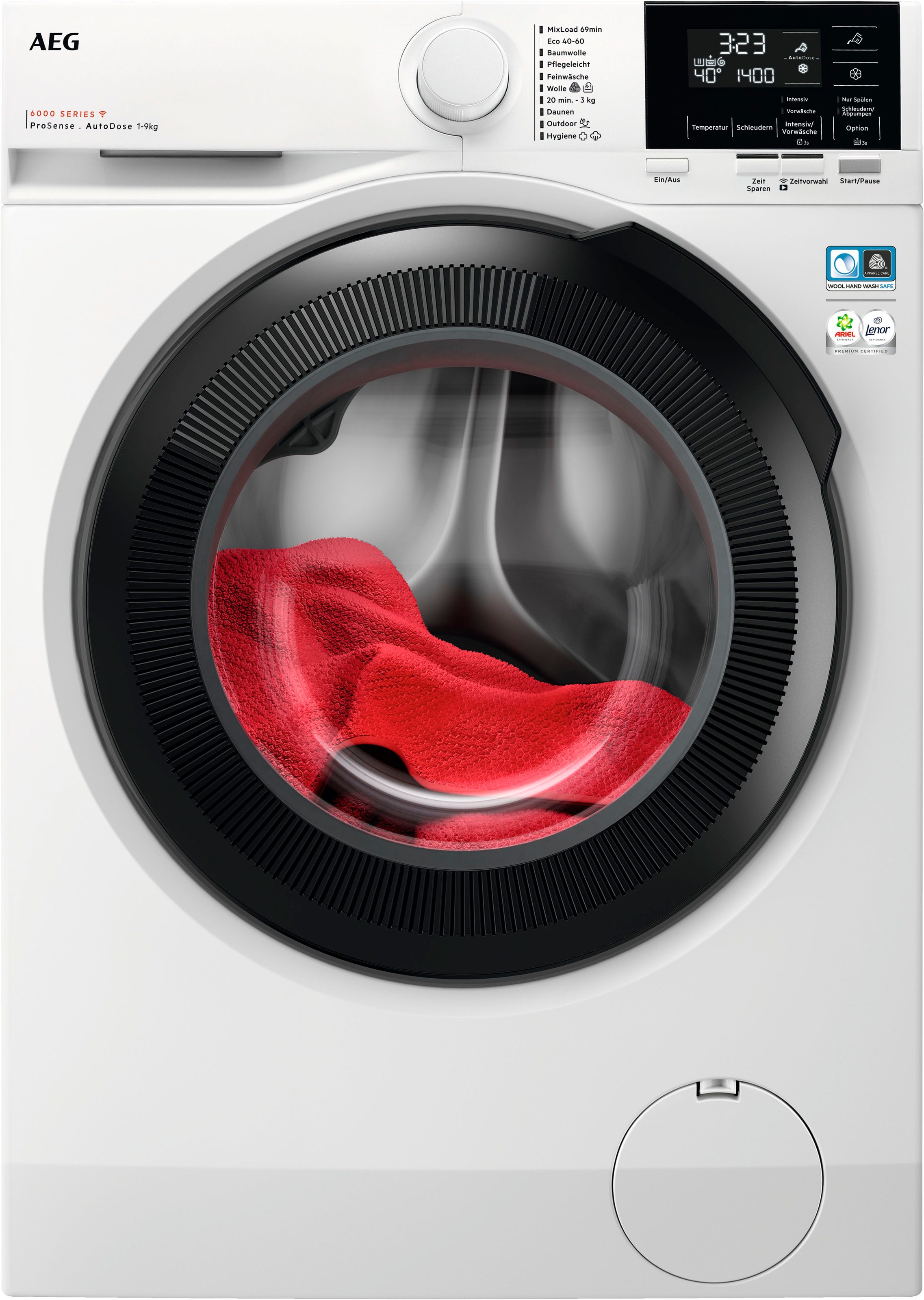 AEG Waschmaschine, LR6D60490 914915144, 9 kg, 1400 U/min, ProSense®  Mengenautomatik​ - spart bis 40% Zeit, Wasser und Energie kaufen bei OTTO