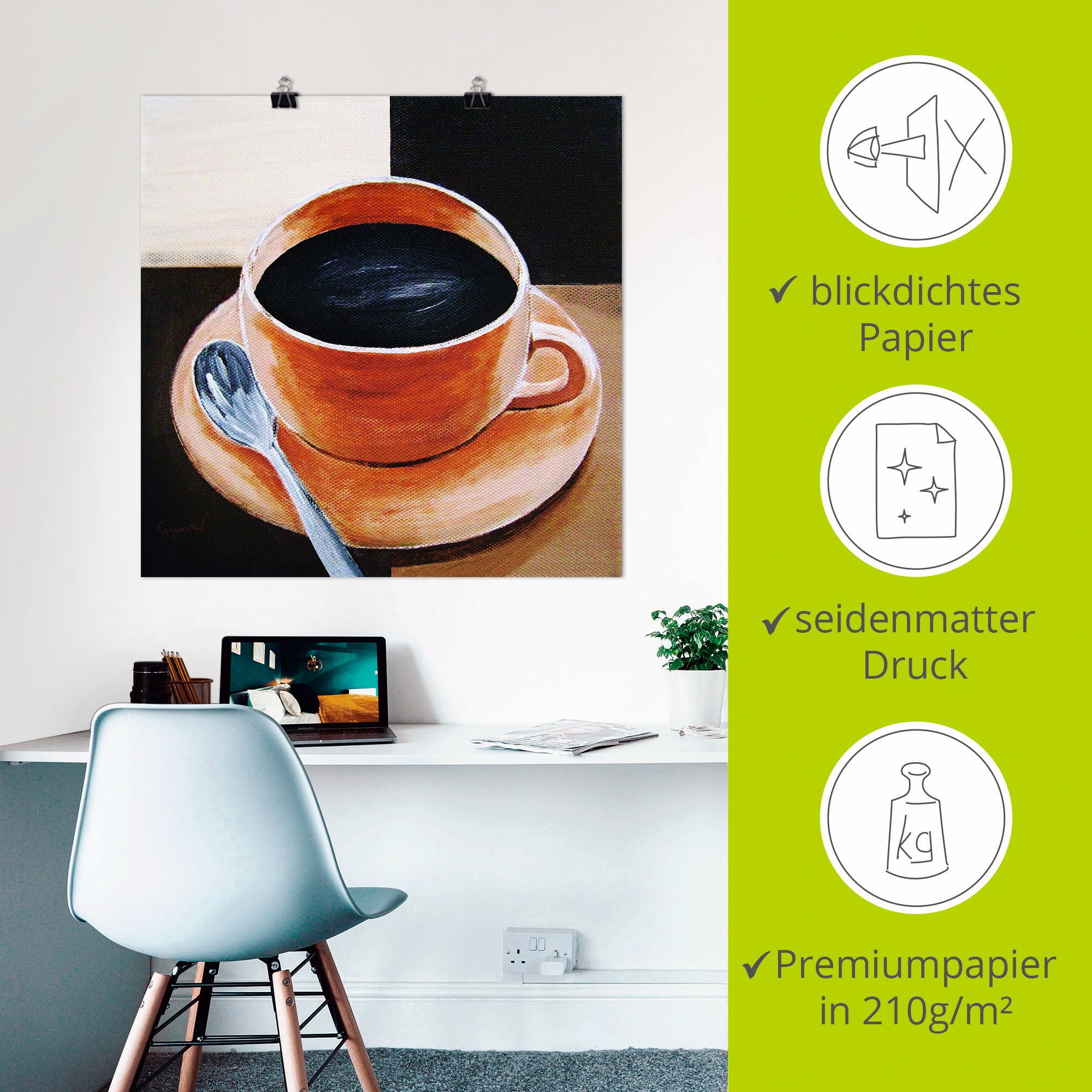 Artland Wandbild »Kaffee«, Getränke, (1 St.), als Leinwandbild, Poster in verschied. Größen