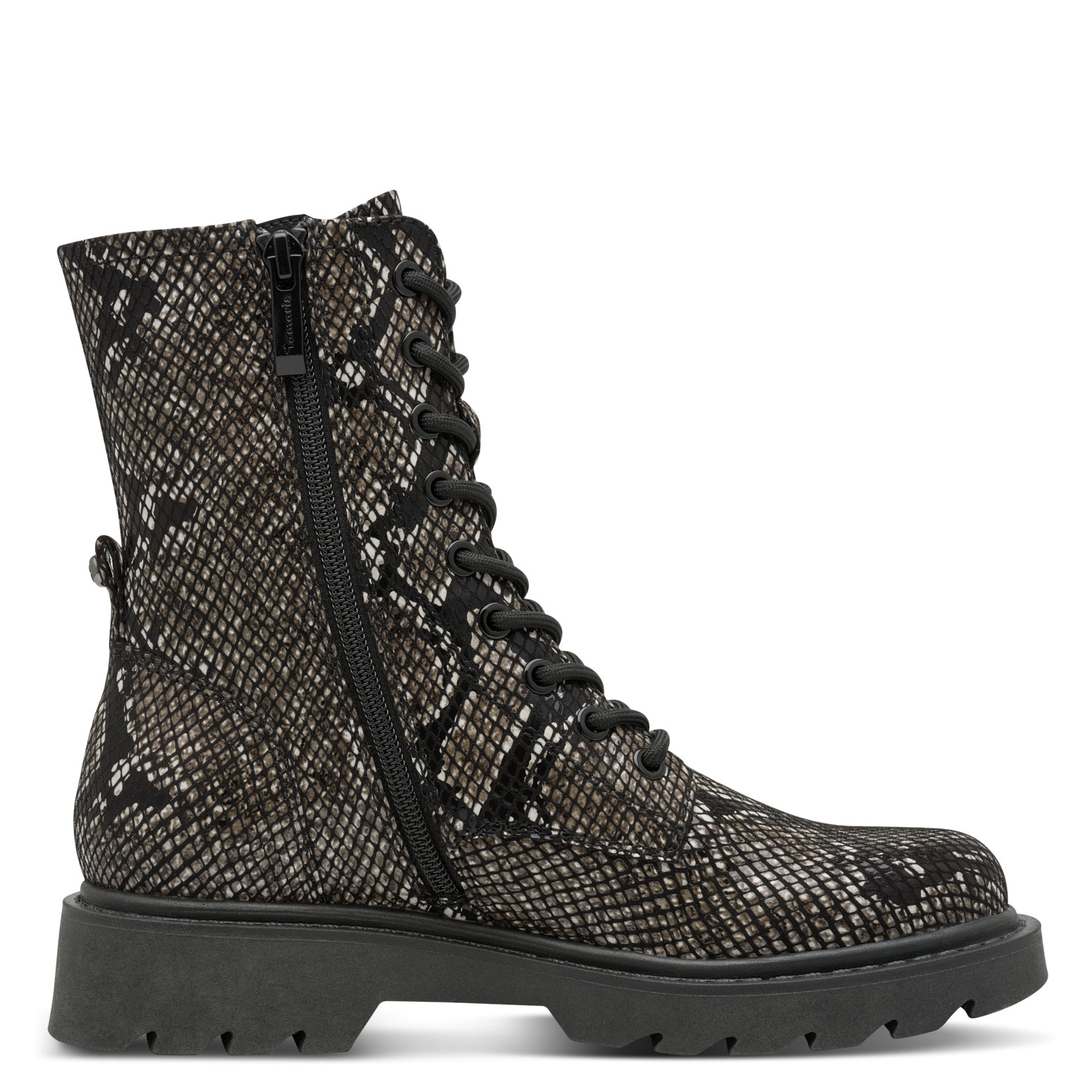 Tamaris Schnürstiefelette, Blockabsatz, Schnürboots mit trendiger Prägung