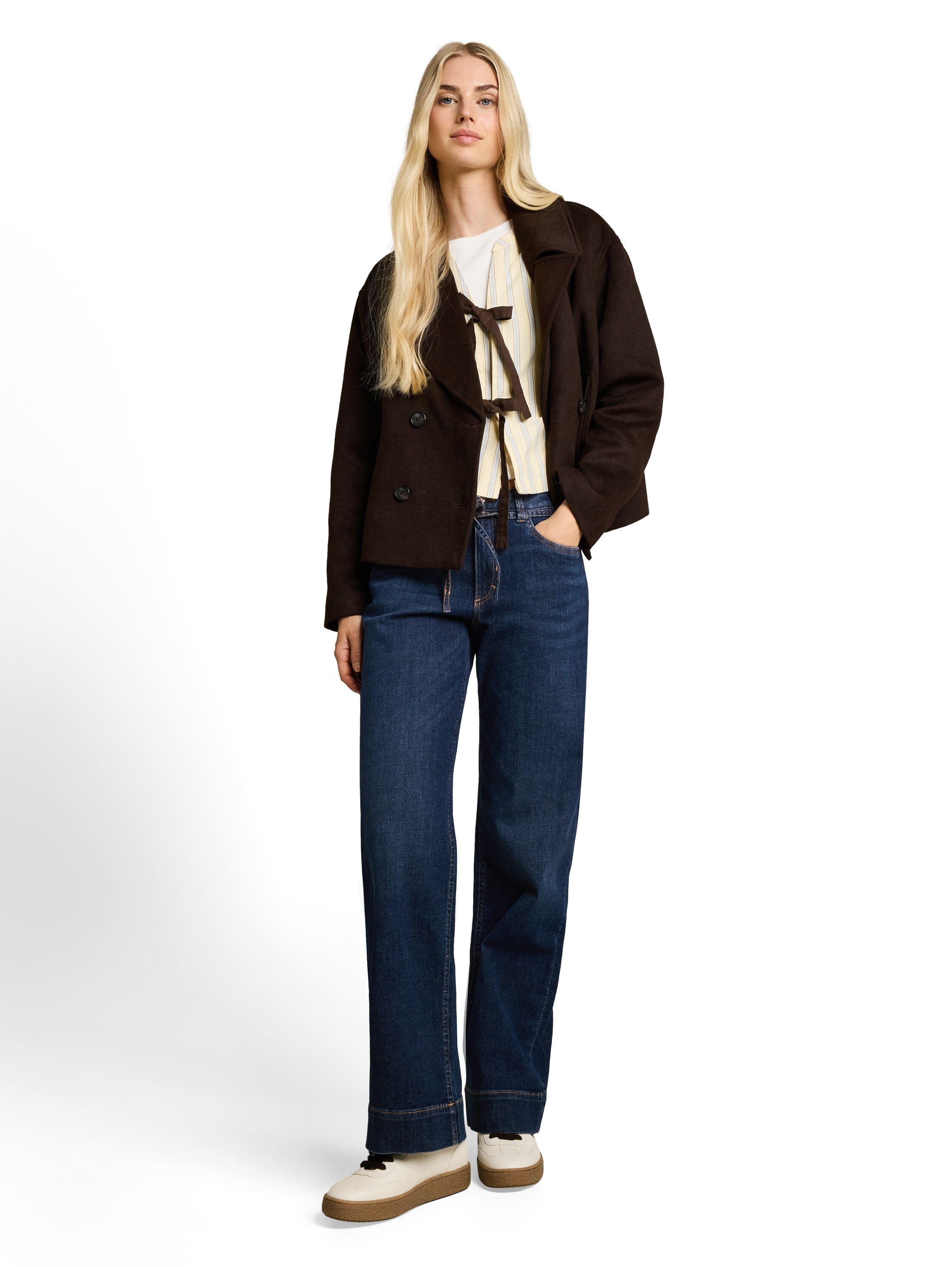 TOM TAILOR Denim Weite Jeans mit Stretch / Denim-Bindeband / Wide