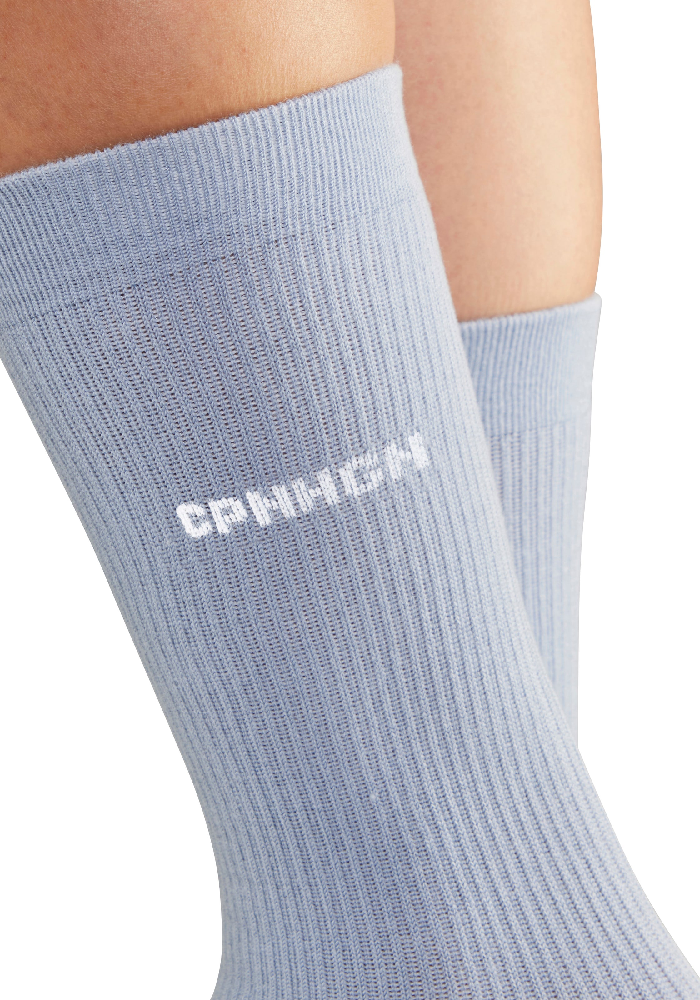 Copenhagen Studios Basicsocken Packung, 3 Paar tlg. mit Rippstruktur und Stickerei