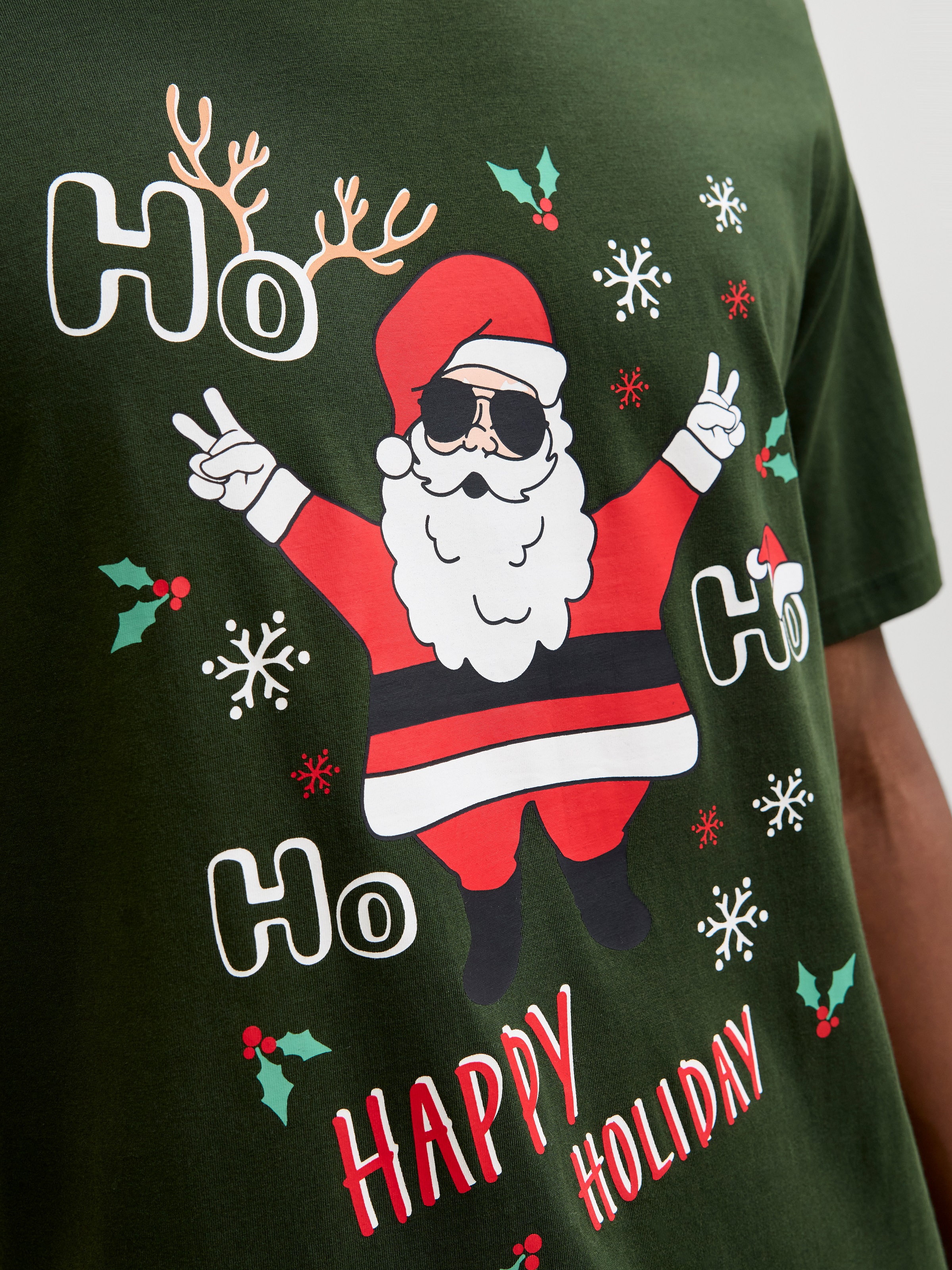 Jack & Jones Rundhalsshirt »JJCHRISTMAS TEE SS CREW NECK XMAS« mit weihnachtlichem Druck