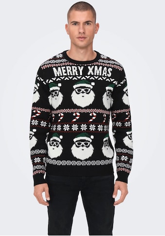 ONLY & SONS Weihnachtspullover, mit Bündchen an Ärmel und Saum kaufen