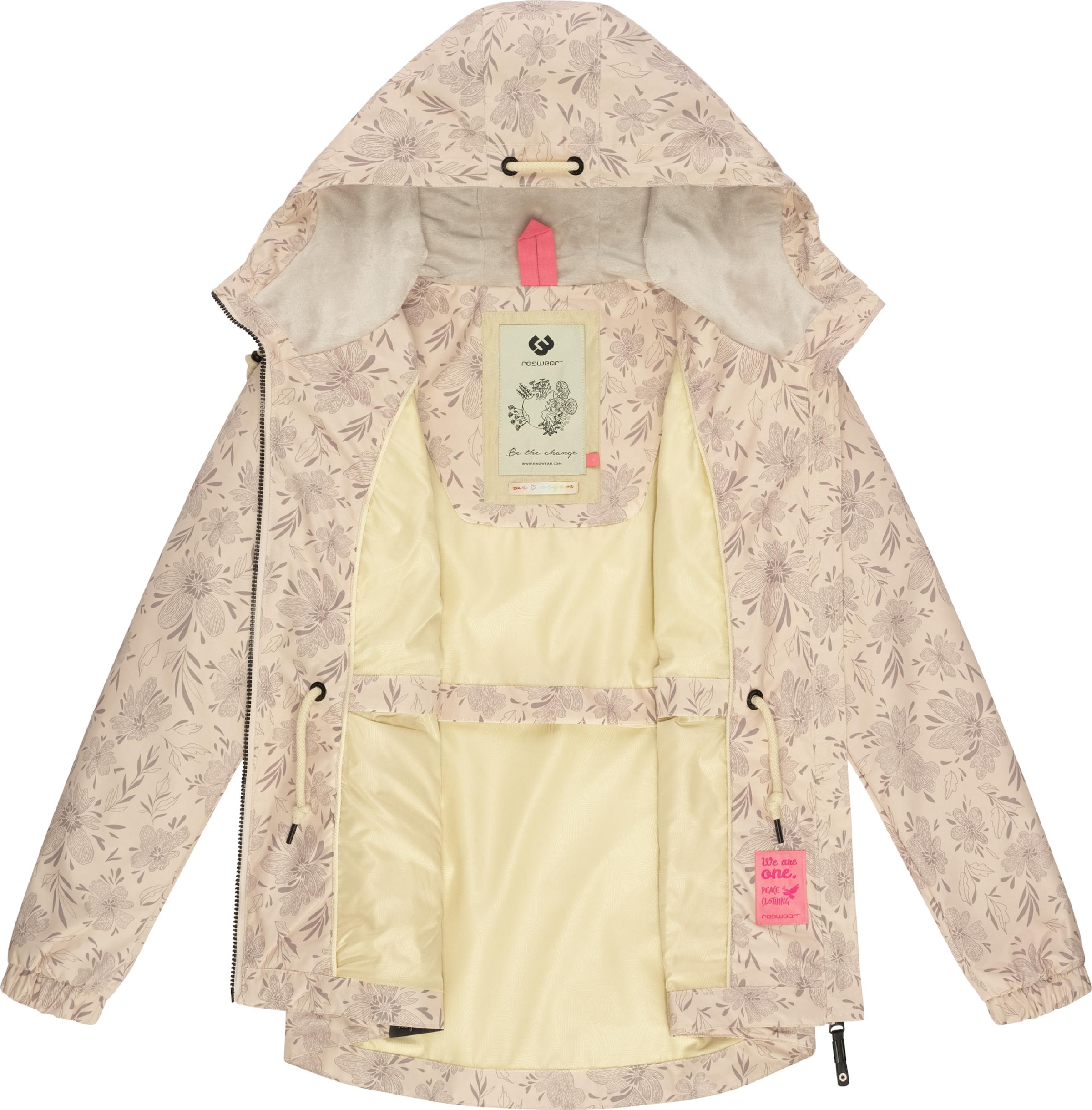 Ragwear Outdoorjacke »Übergangsjacke Dankka Spring«, mit Kapuze, stylische Damen Übergangsjacke mit floralem Allover-Print