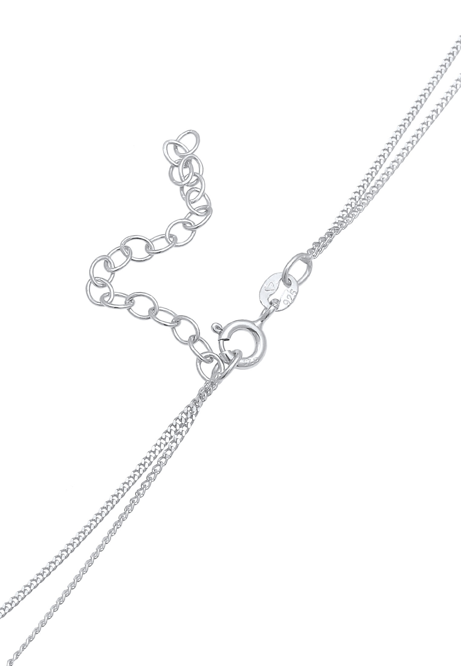 Elli Silberkette »Halskette Layer Zirkonia Kreuz Glaube 925 Silber«