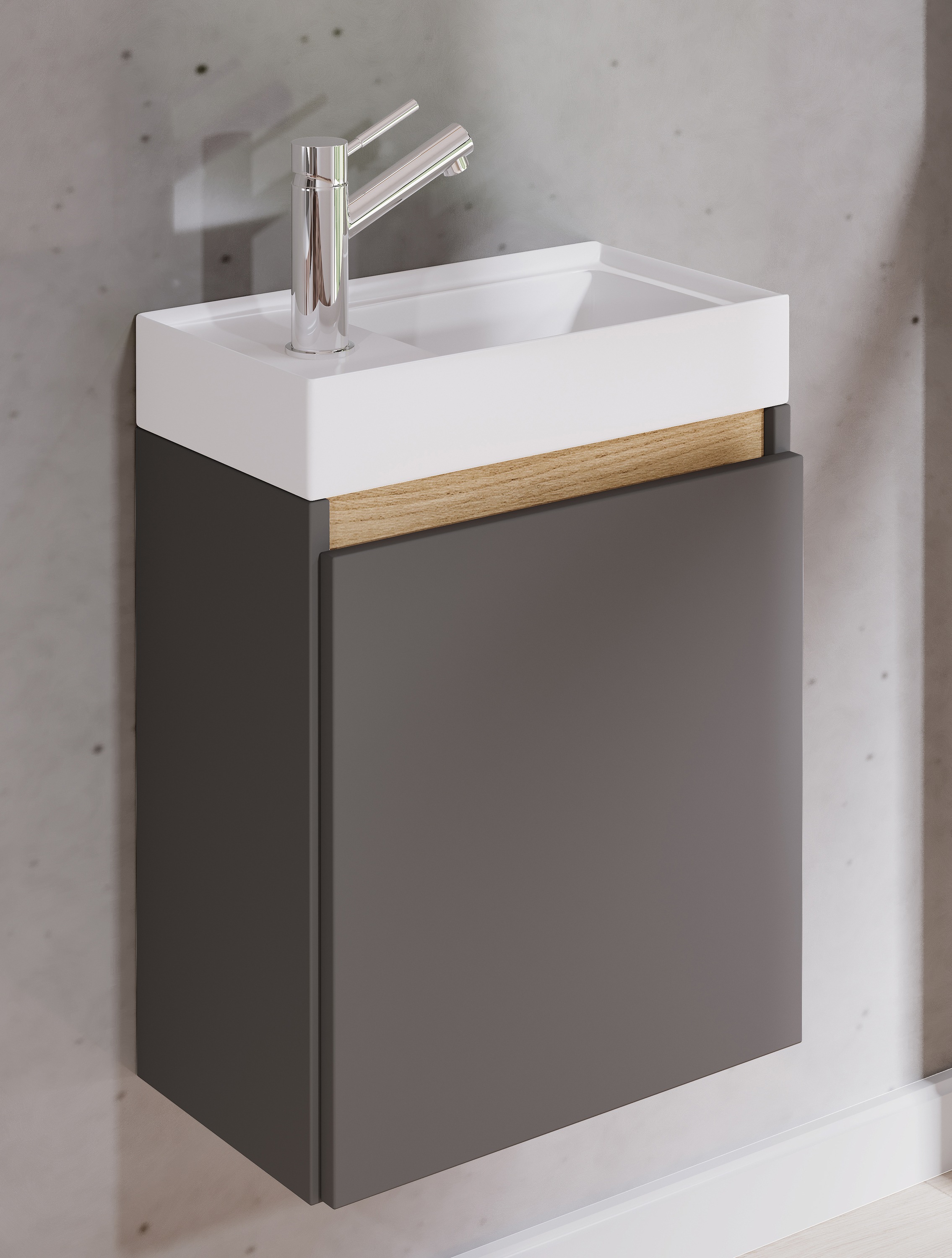 VCM Waschtisch »2 tlg. Hängeschrank Gäste-WC Waschbecken Softclose Cosila« 2 Stk. tlg.