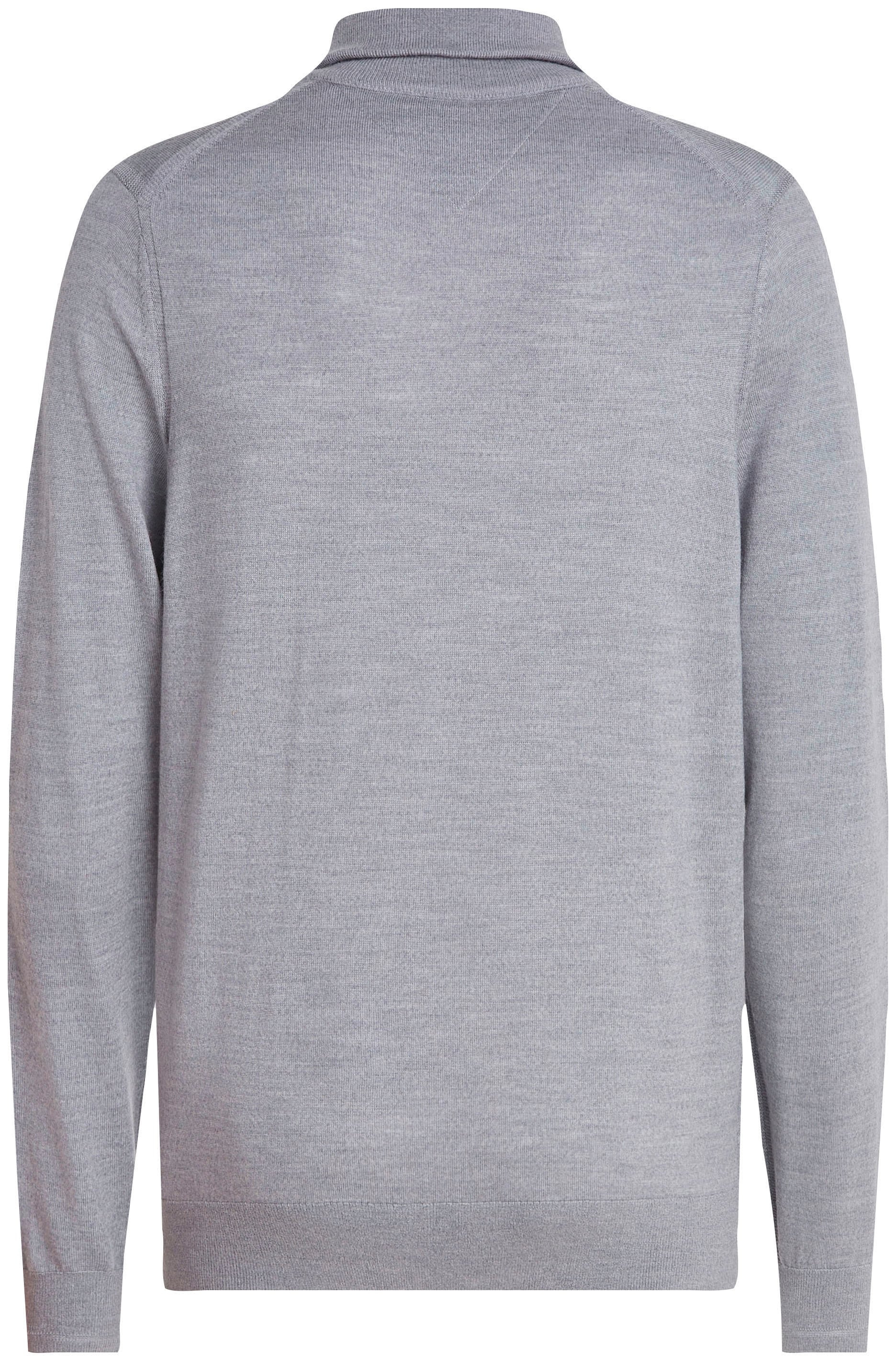 Tommy Hilfiger TAILORED Strickpullover »FINE GAUGE MERINO ZIP MOCK«, mit breiten Rippstrickbündchen