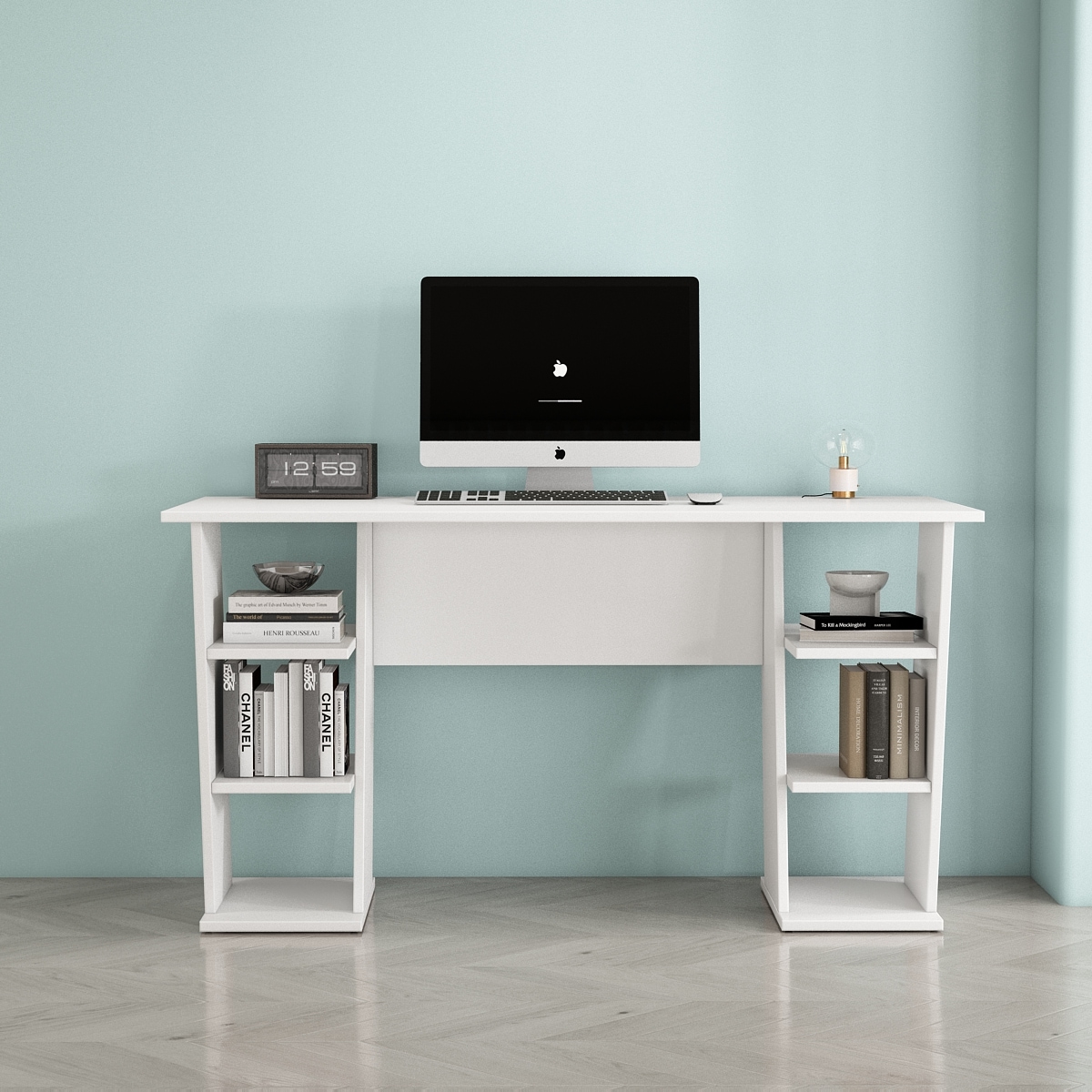 OTTO home Schreibtisch »Ezzell«, Regalschreibtisch mit Ablagen, modernes Design, Breite 137 cm