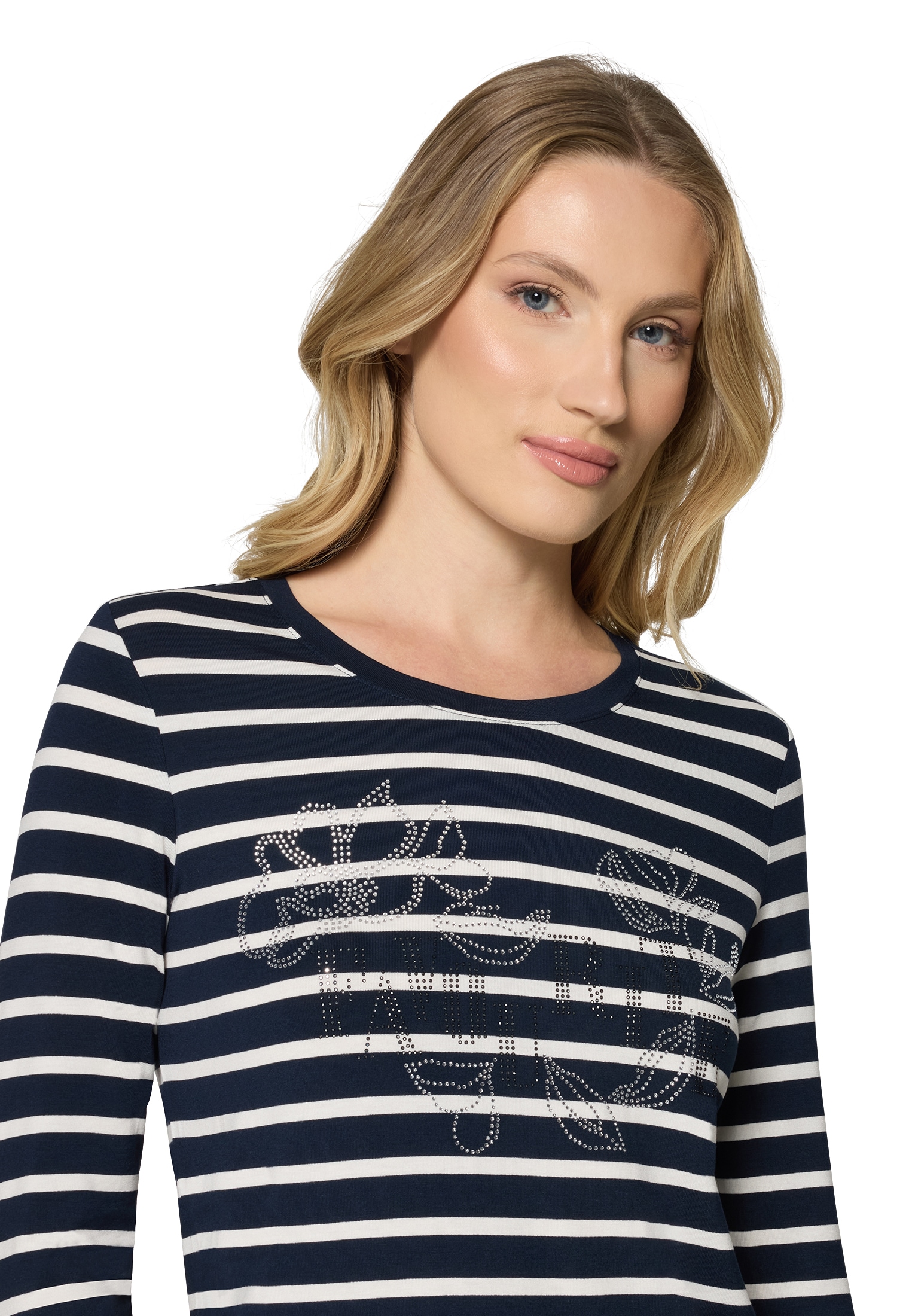 Betty Barclay 3/4-Arm-Shirt »Ringelshirt mit Schmucksteinen«