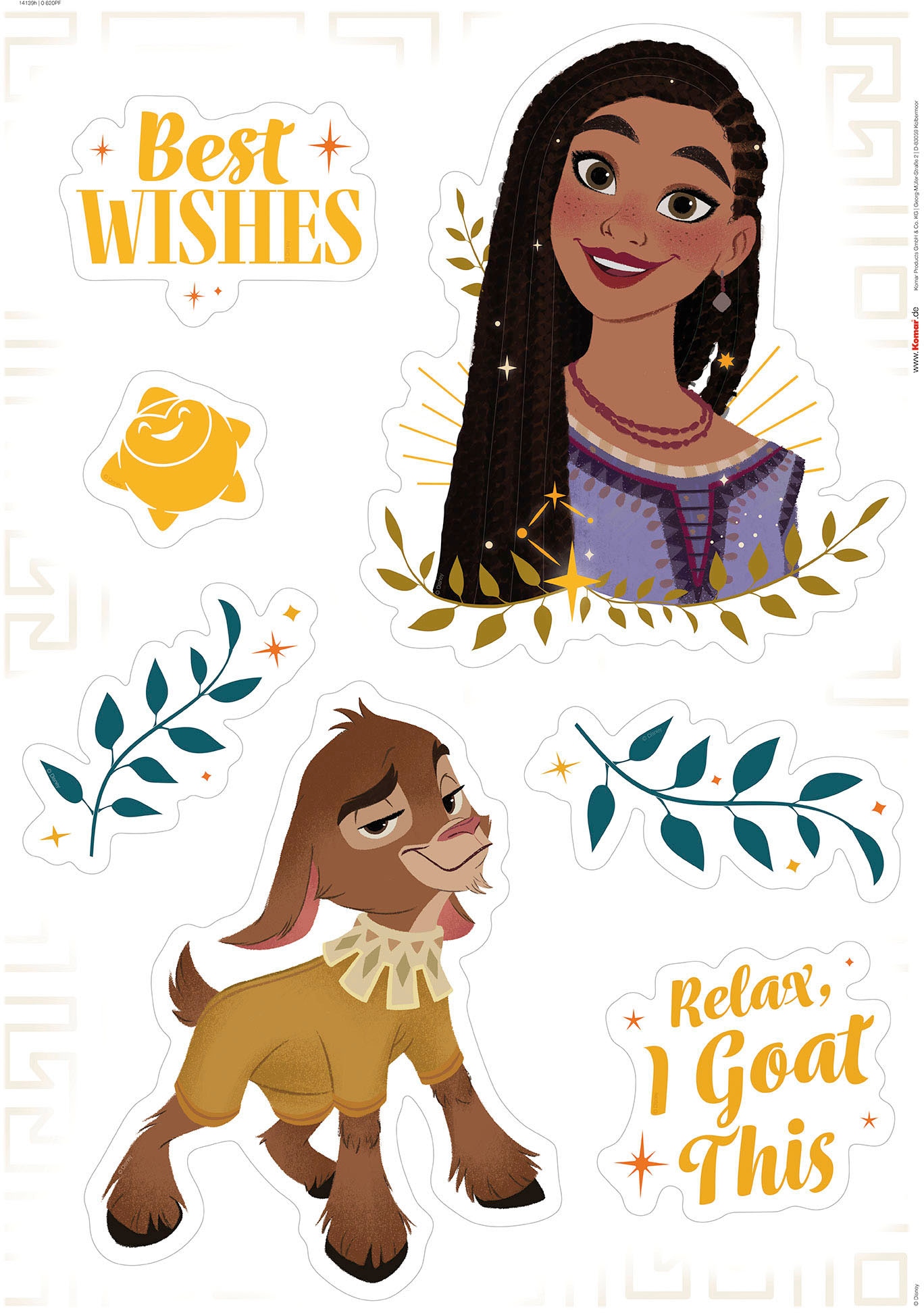 Komar Wandtattoo »Best Wishes - Größe 50 x 70 cm«, (7 St.), selbstklebend, Wandsticker, Kinderzimmer
