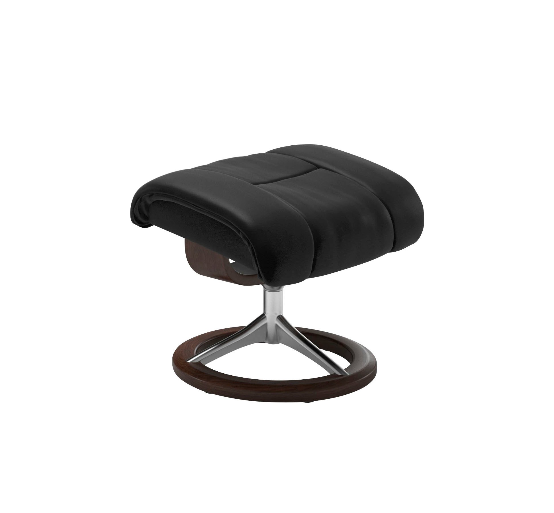 Stressless® Relaxsessel »Reno«, (Set, Relaxsessel mit Hocker), mit Hocker, mit Signature Base, Größe S, M & L, Gestell Braun