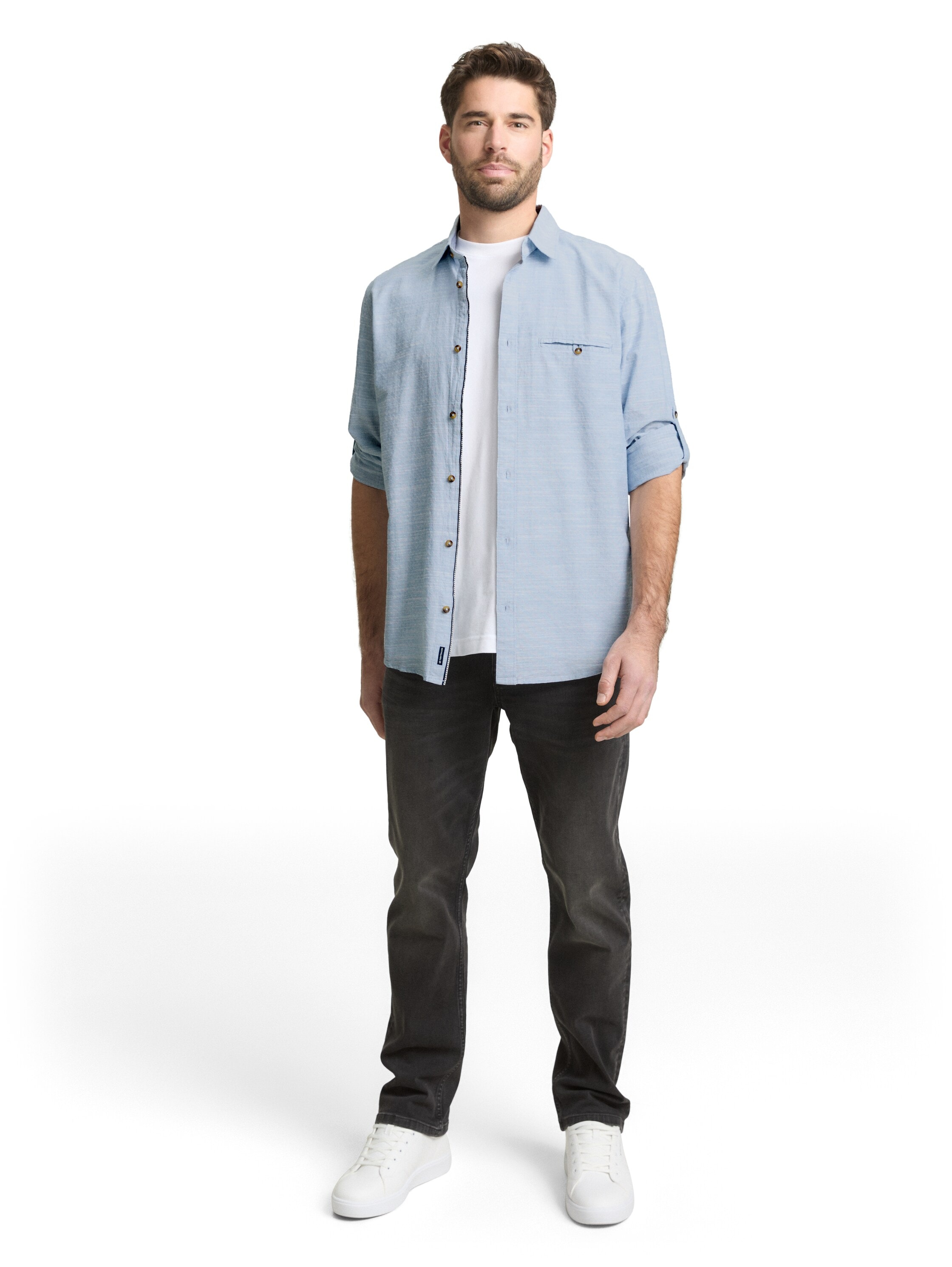 TOM TAILOR Langarmhemd mit Brust Tasche