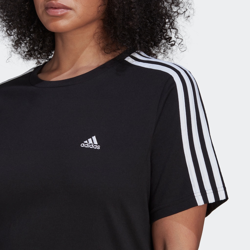 adidas Sportswear T-Shirt »ESSENTIALS SLIM 3-STREIFEN – GROSSE GRÖSSEN«