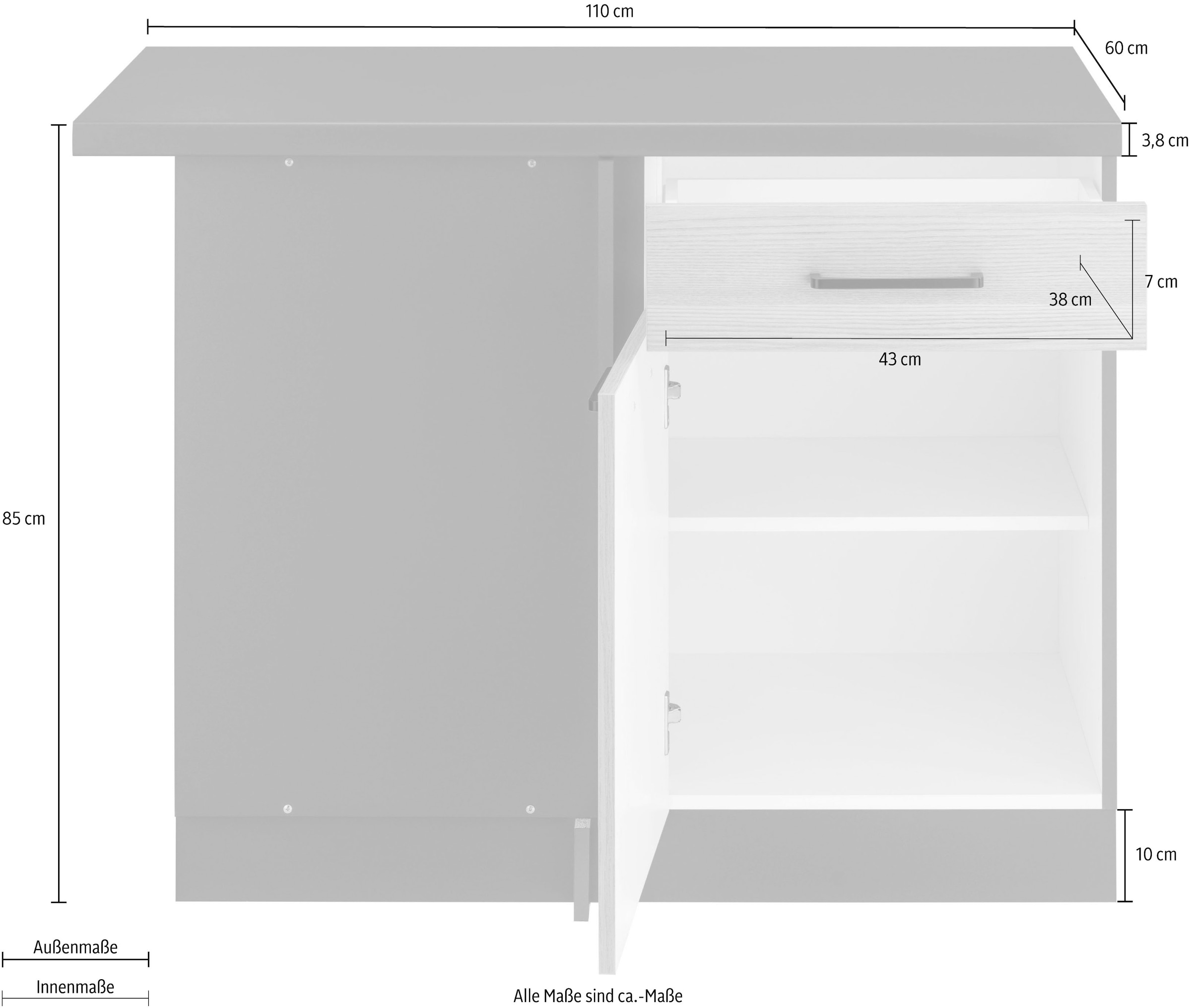 wiho Küchen Eckunterschrank »Esbo«, 110 cm breit bestellen online bei OTTO