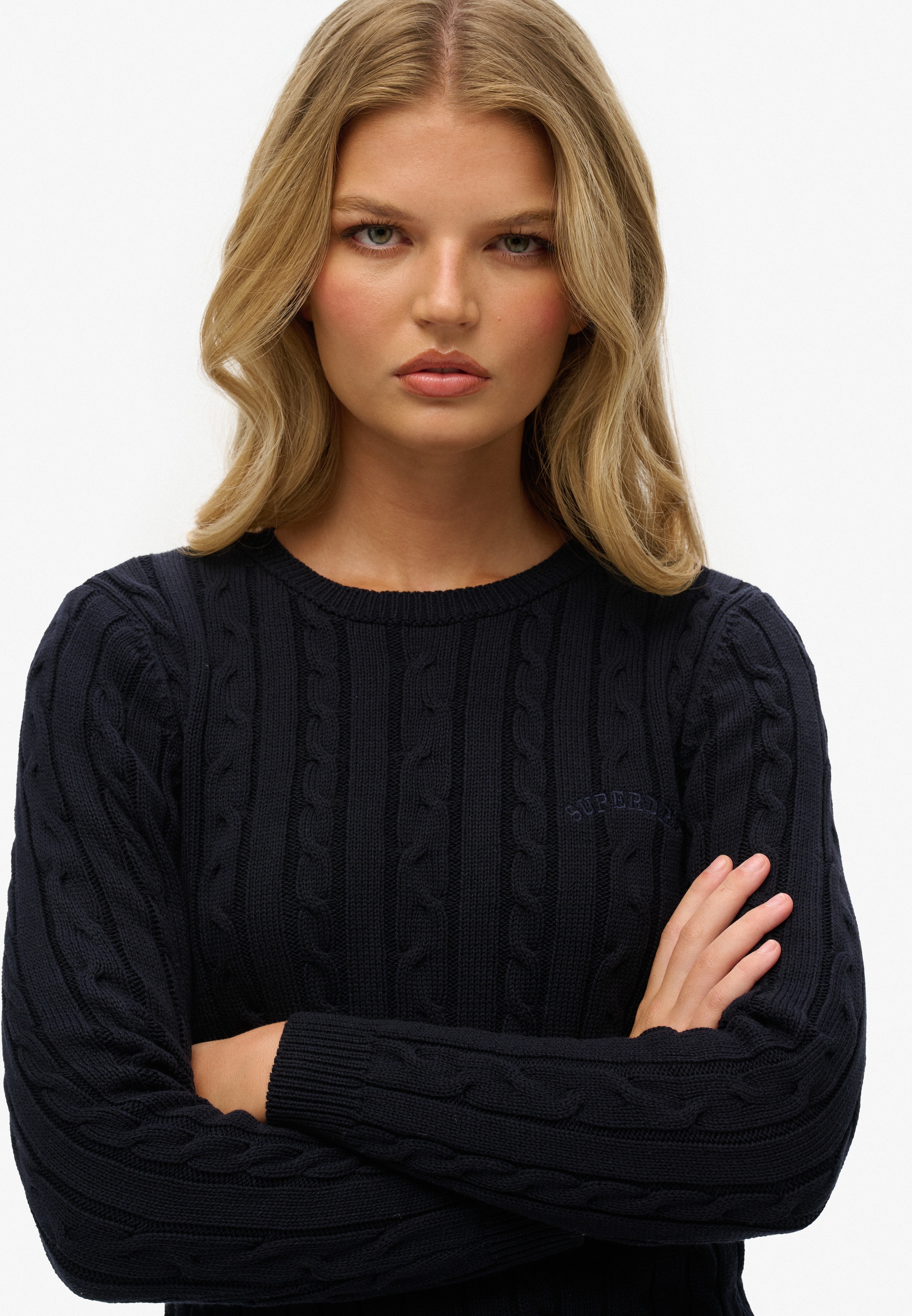 Superdry Strickpullover »ESSENTIALS SLIM CABLE JUMPER«