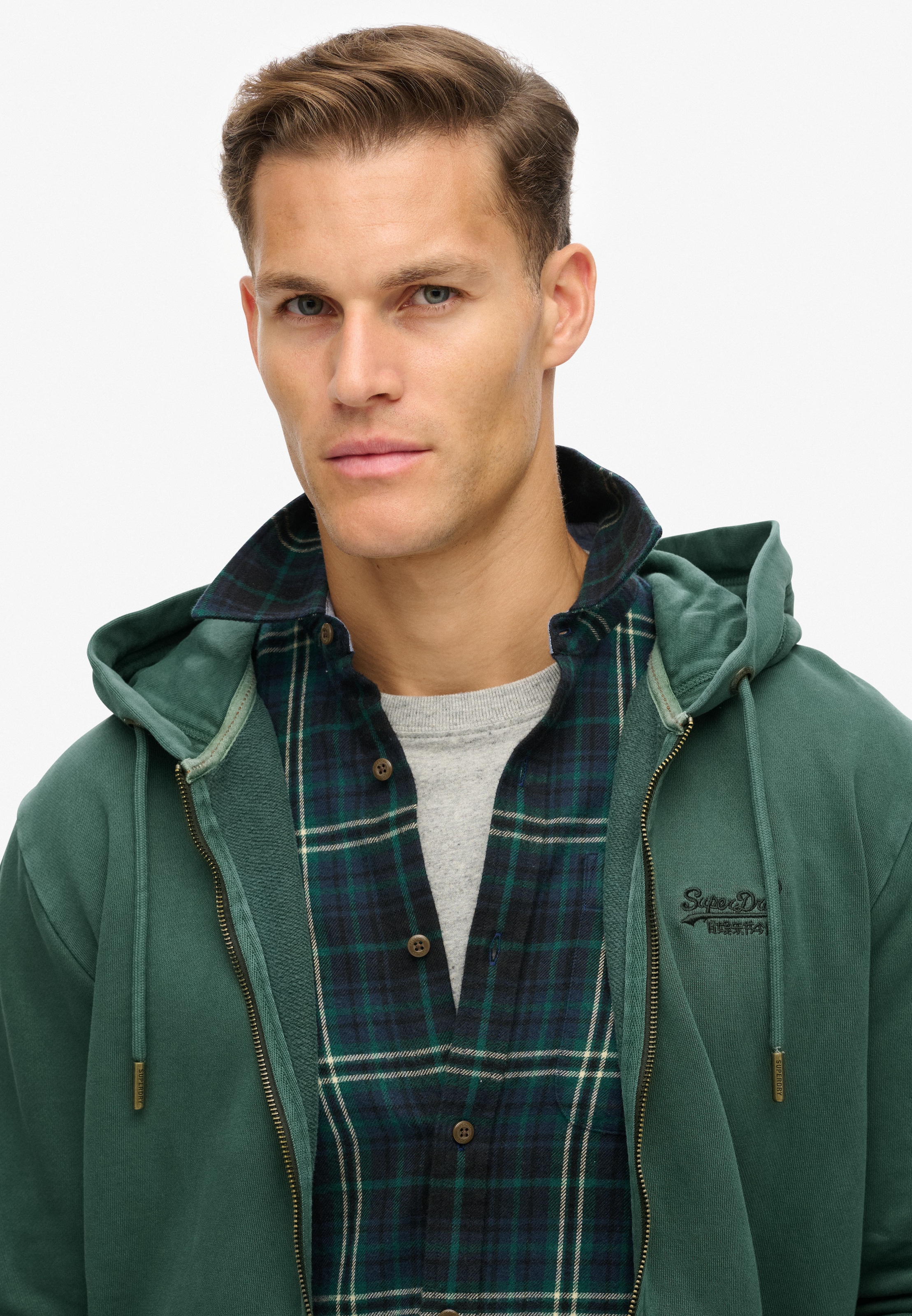 Superdry Kapuzensweatjacke »ESSENTIAL LOGO WASHED ZIPHOOD«