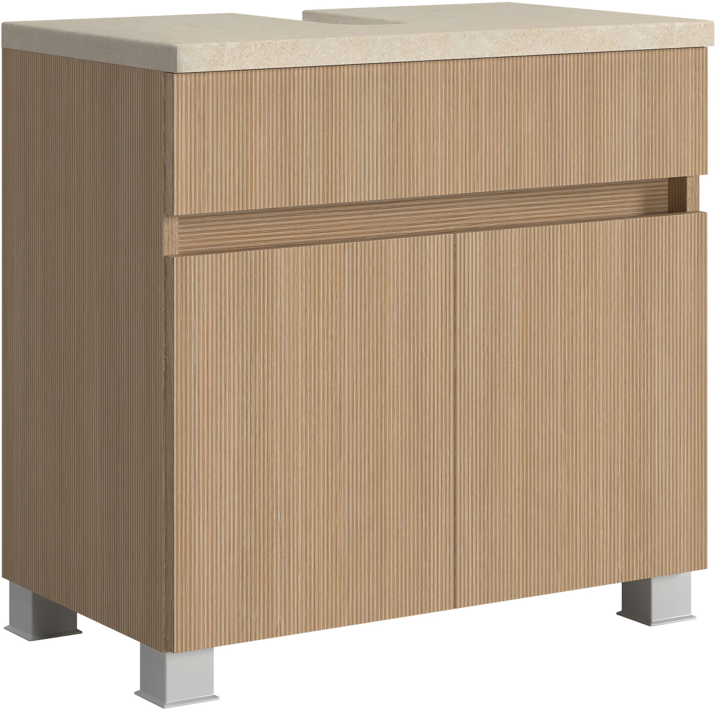 welltime Badmöbel-Set »Eixo«, 60 cm breit, Badmöbel mit LED-Beleuchtung