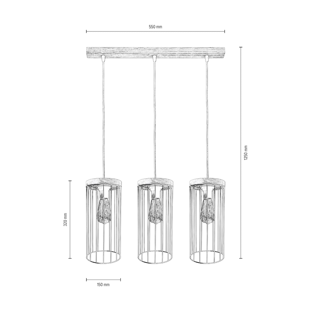 BRITOP LIGHTING Pendelleuchte »TIMEO WOOD MAX«