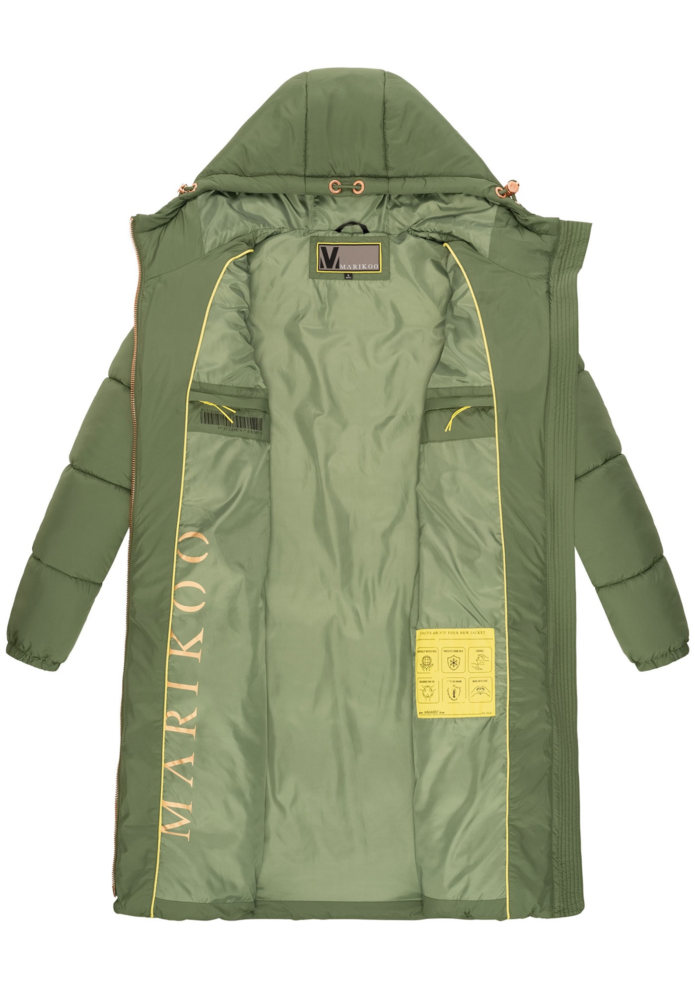 Marikoo Winterjacke »Marikoo Nomadiaa lange Damen Winterjacke N024«