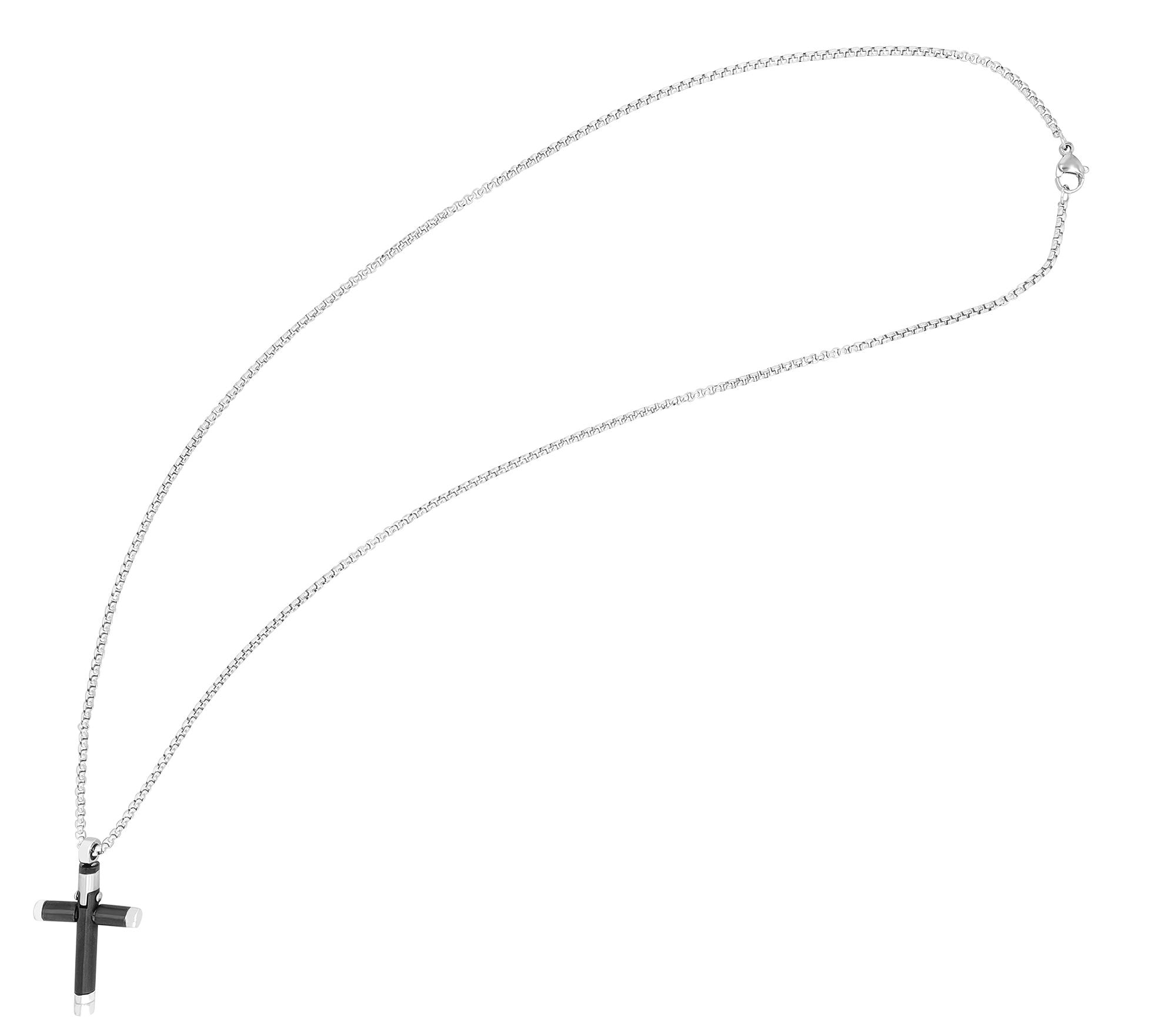 Adelia´s Gliederkette »Unisex Halskette ¿ Erbskette Kreuz aus Edelstahl 60 cm«