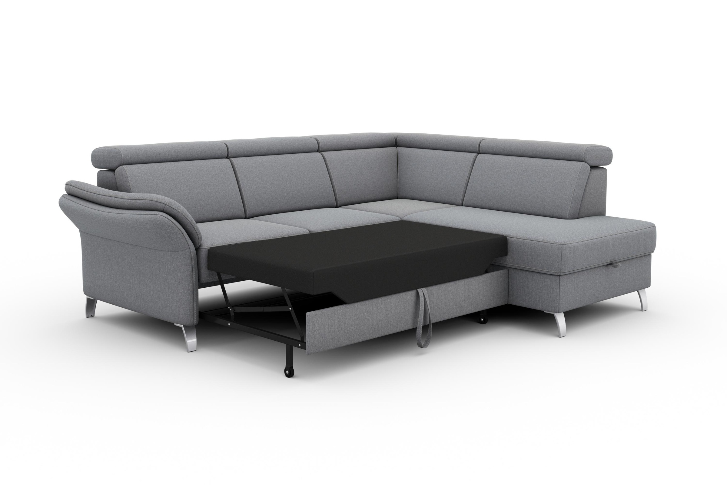 sit&more Ecksofa »Vincenzo L-Form«, inklusive Kopfteilverstellung, wahlweise mit Bettfunktion, Bettkasten