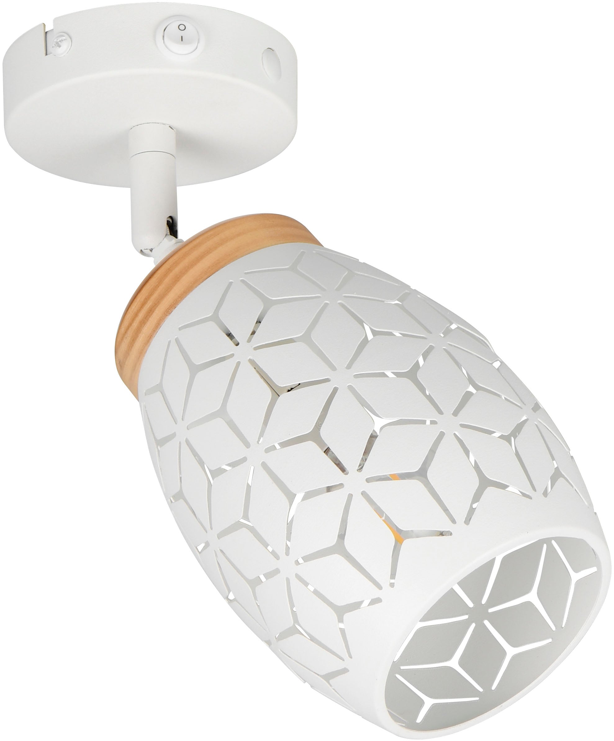 REALITY Leuchten Wandstrahler »BIDAR, Wandlampe mit verstellbarem Spot, exkl 1x E14 max 10W« E14 1 Stk. warmweiß - kaltweiß Kippschalter ON/OFF, Metall-Lampenschirm Lasercut Optik Ø 12cm