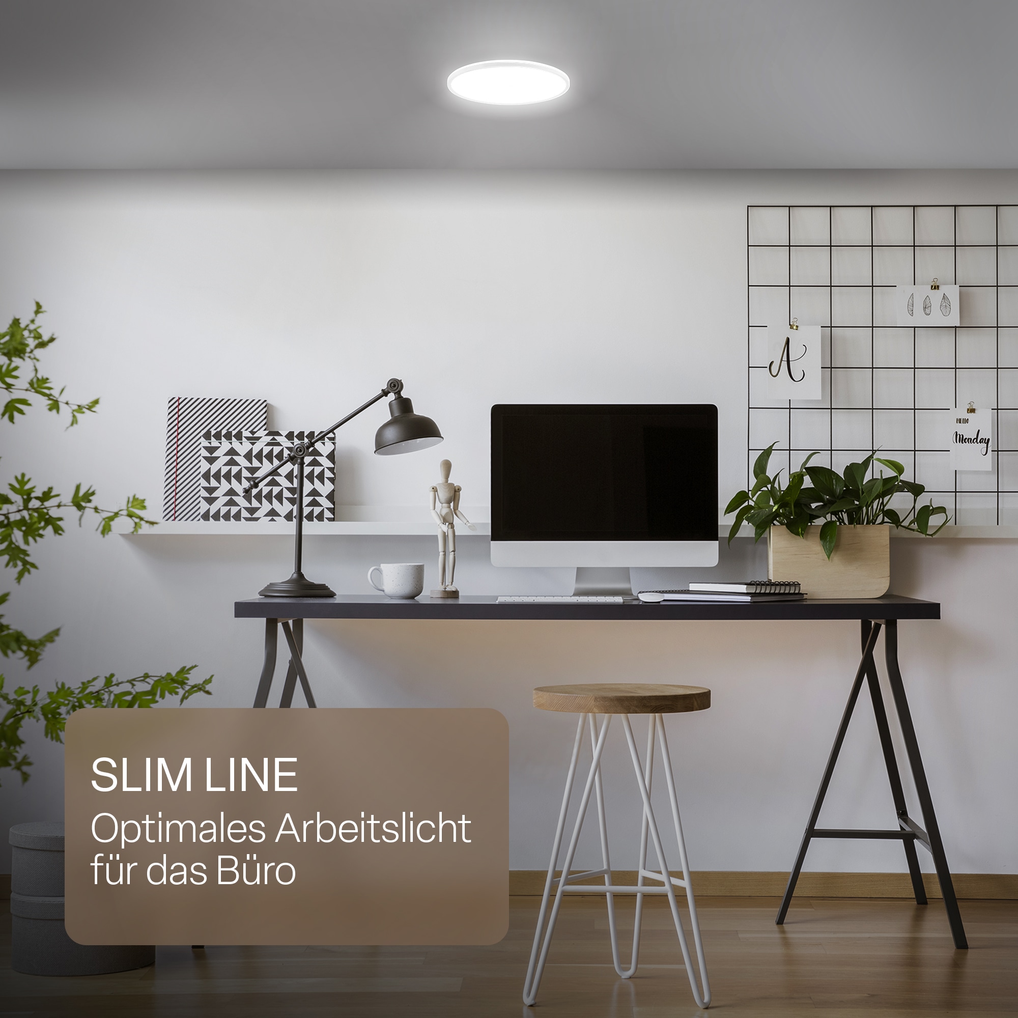 B.K.Licht LED Panel »SHALLOW« LED-Board 1 Stk. Neutralweiß 24x3 cm, Badlampe, Badezimmer, Küche, Wohnzimmer