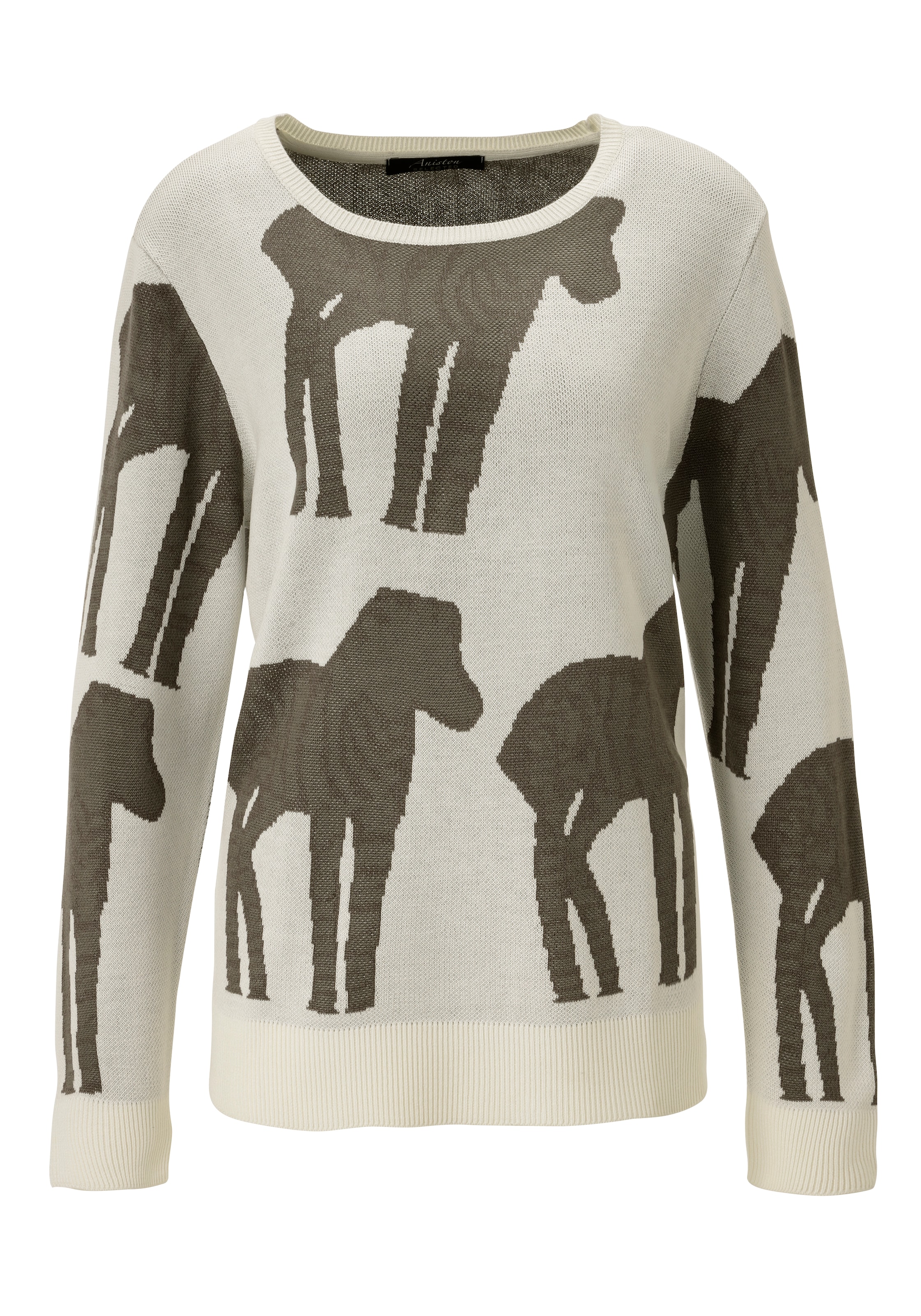 Aniston SELECTED Strickpullover, mit trendiger und großflächiger Jacquardmusterung - NEUE KOLLEKTION